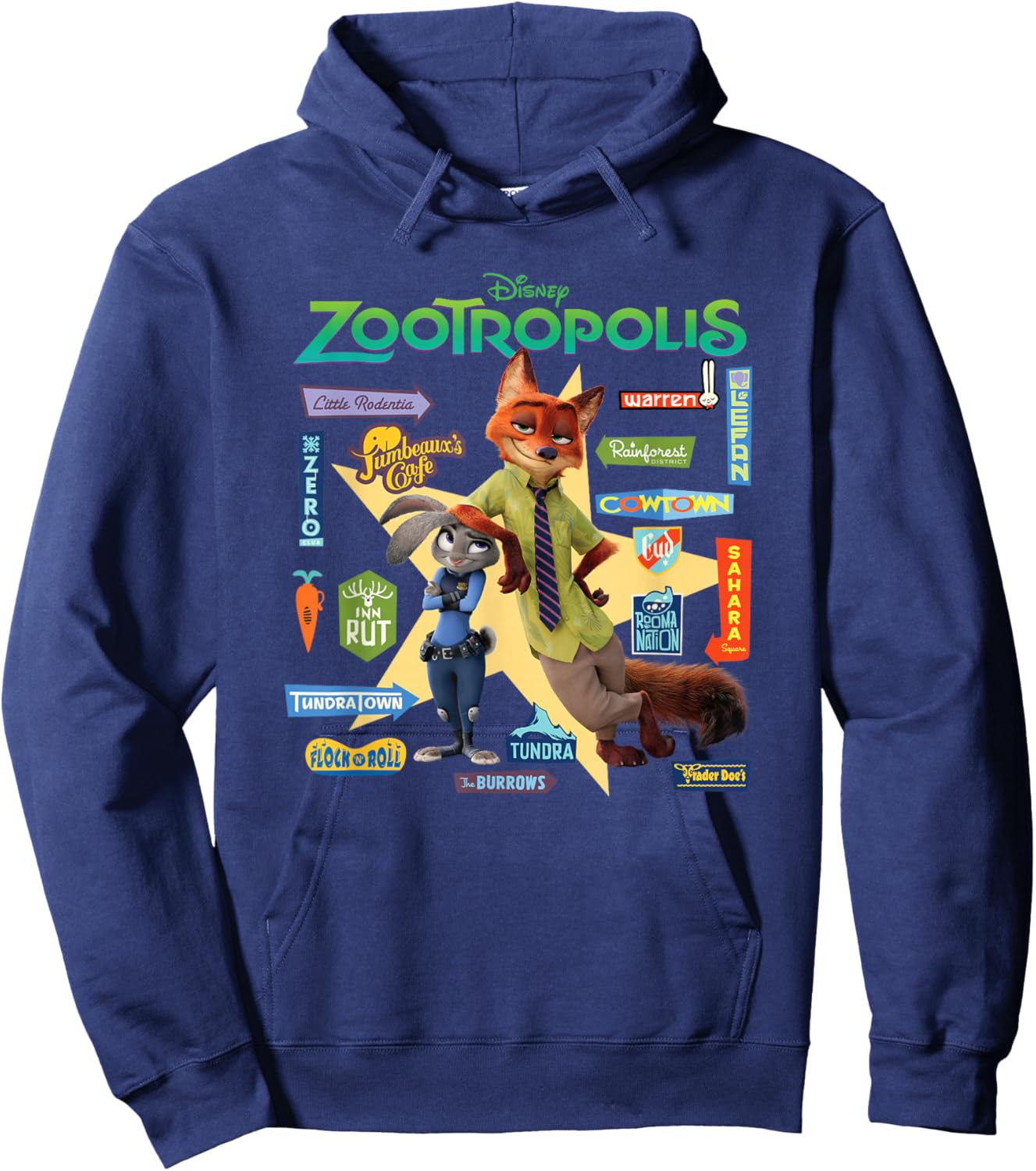 Zootopia Signs Hoodie - Hoodie | Navy