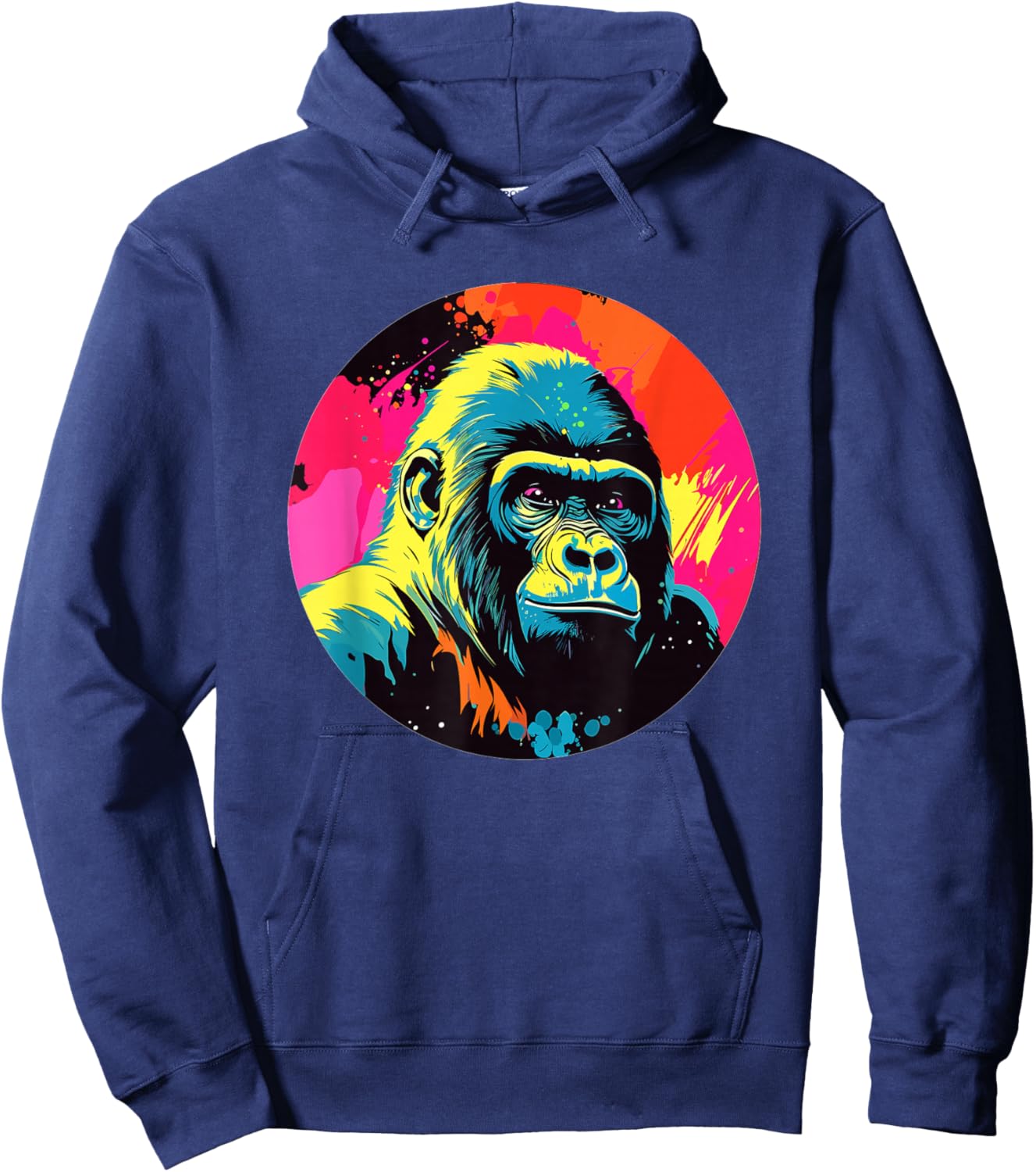 Colorful Gorilla Pop Art Vibrant I Gorilla Hoodie - Hoodie | Navy