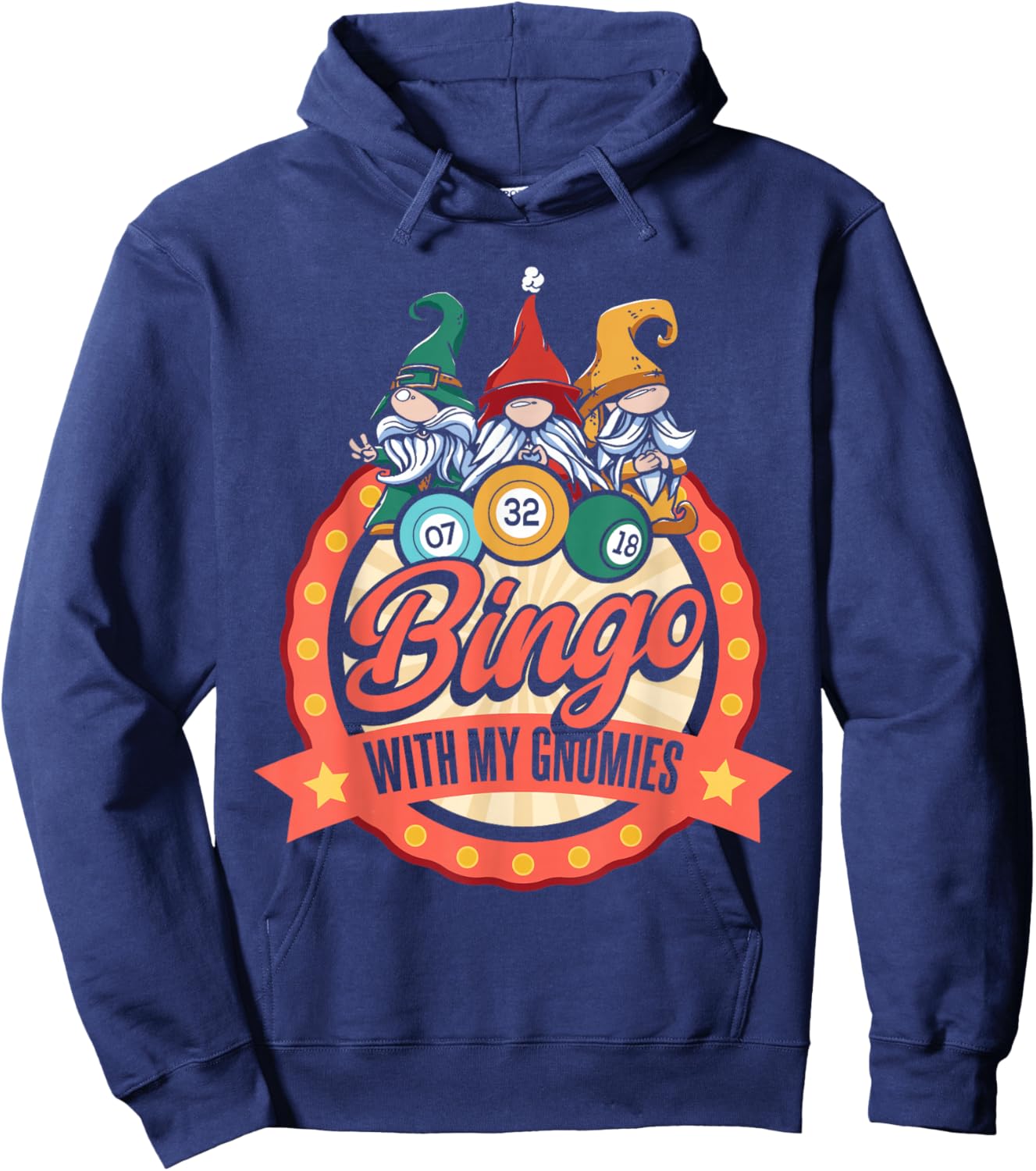 Funny Bingo with My Gnomies Gnome Bingo Player Hoodie - Hoodie | Navy