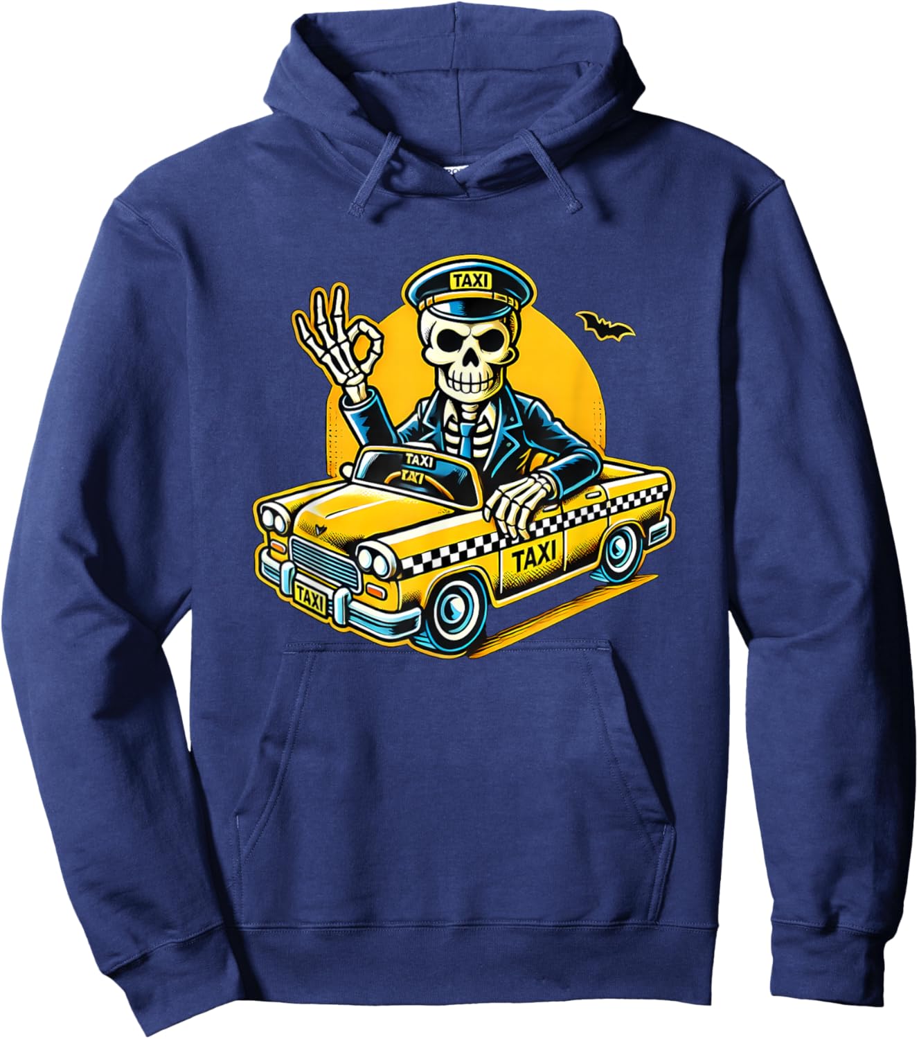 Halloween Skeleton Taxi Driver Hoodie - Hoodie | Navy