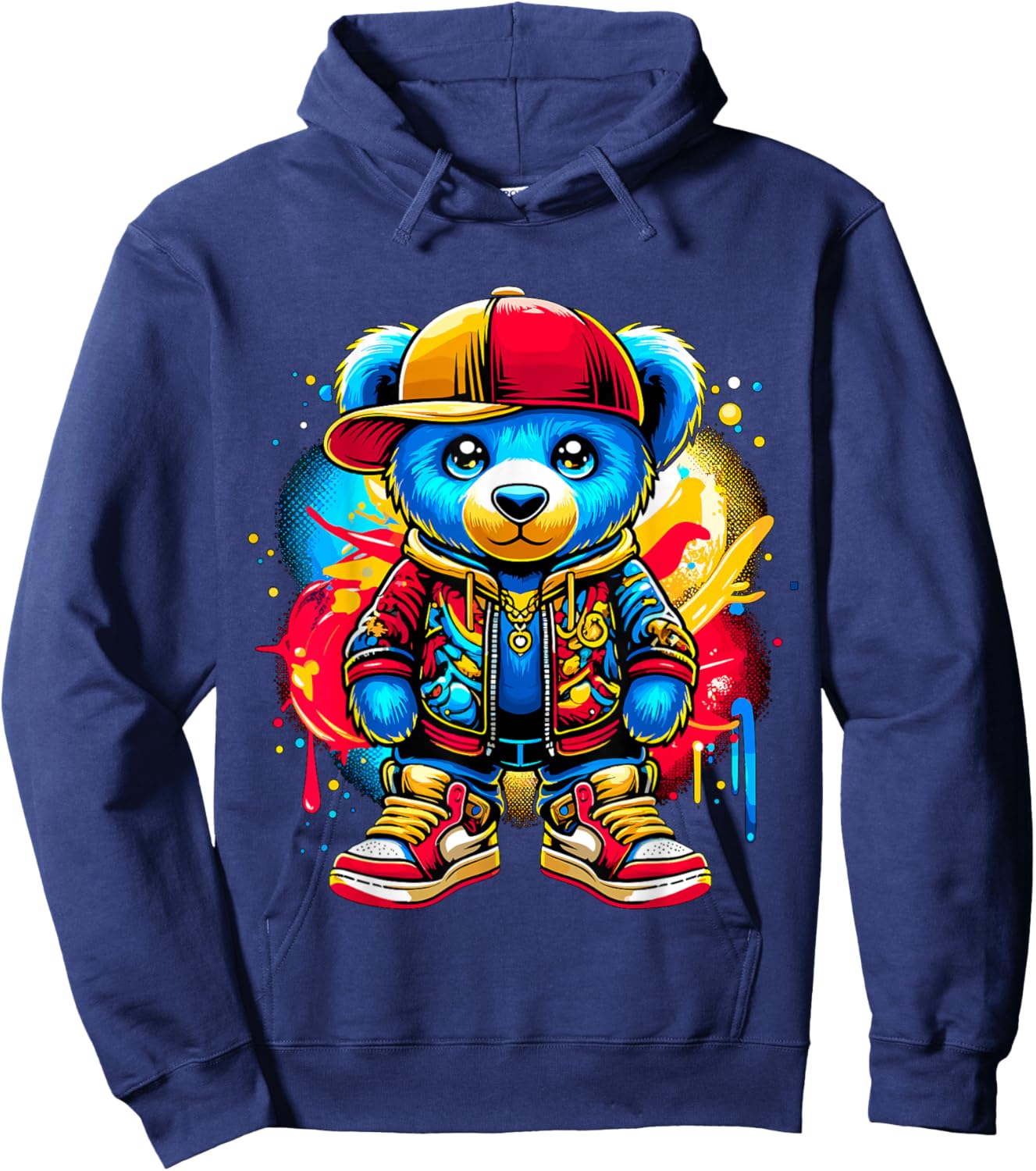 Hip Hop Teddy Bear Cool Hoodie - Hoodie | Navy