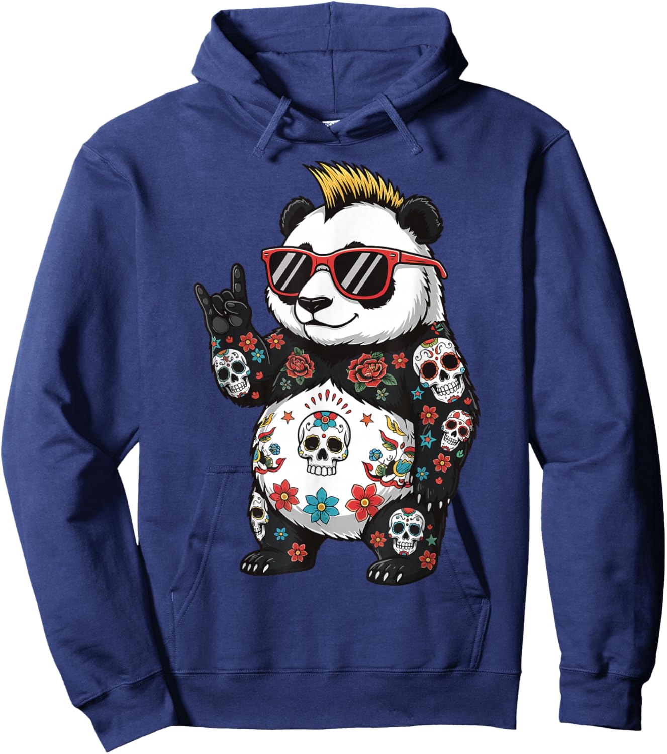 Panda Punk Rock Heavy Metal Rodent Hoodie - Hoodie | Navy
