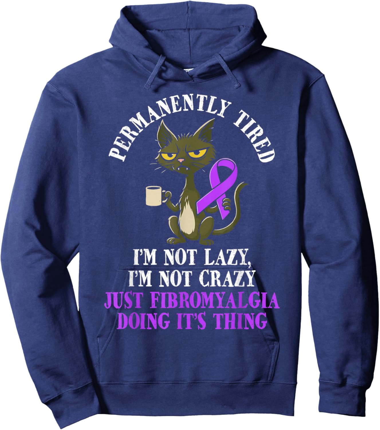Fibromyalgia Warrior Flare Day Hoodie - Hoodie | Navy