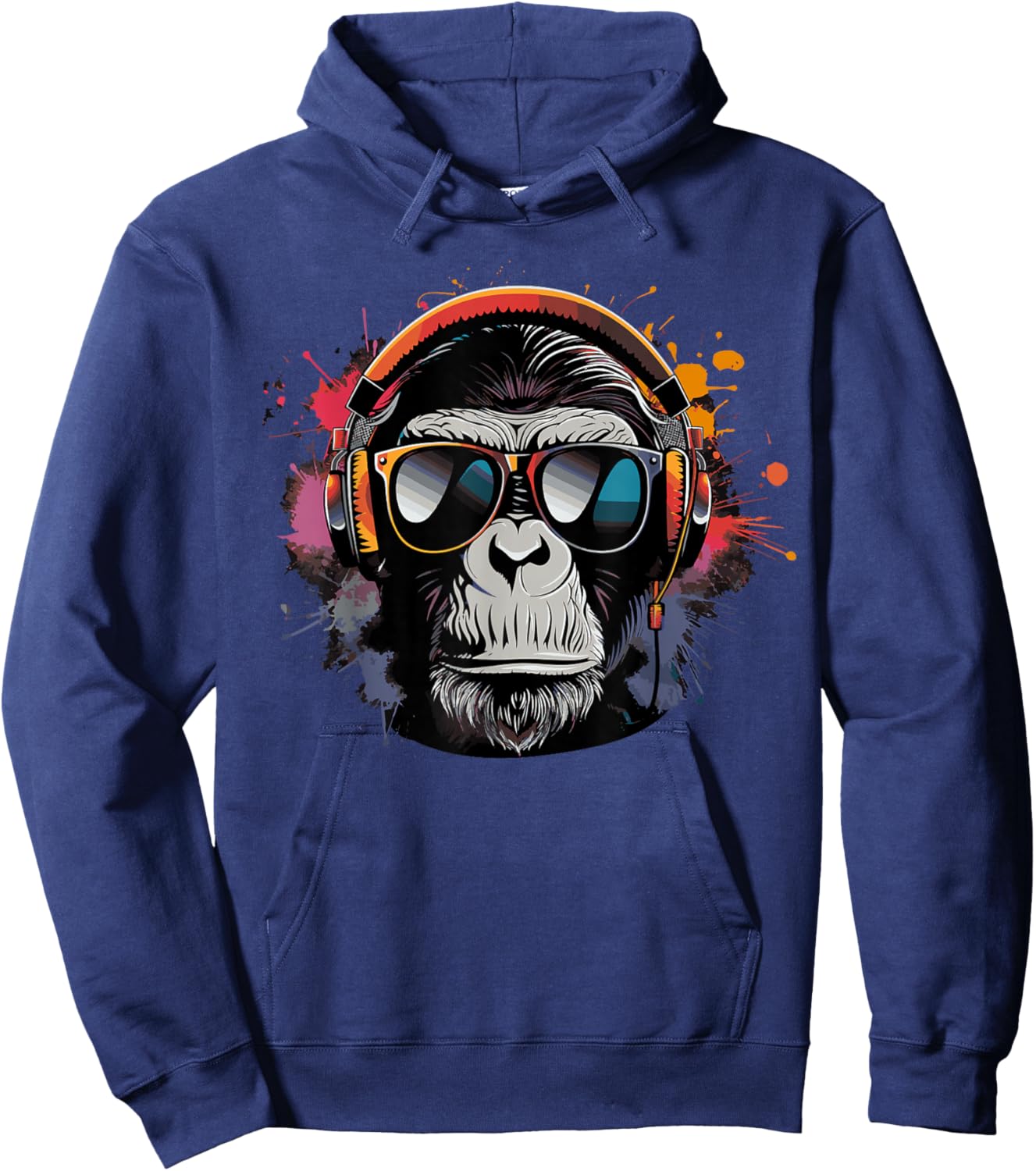 DJ Monkey with Sunglasses DJ Monkey Headphones Hoodie - Hoodie | Navy