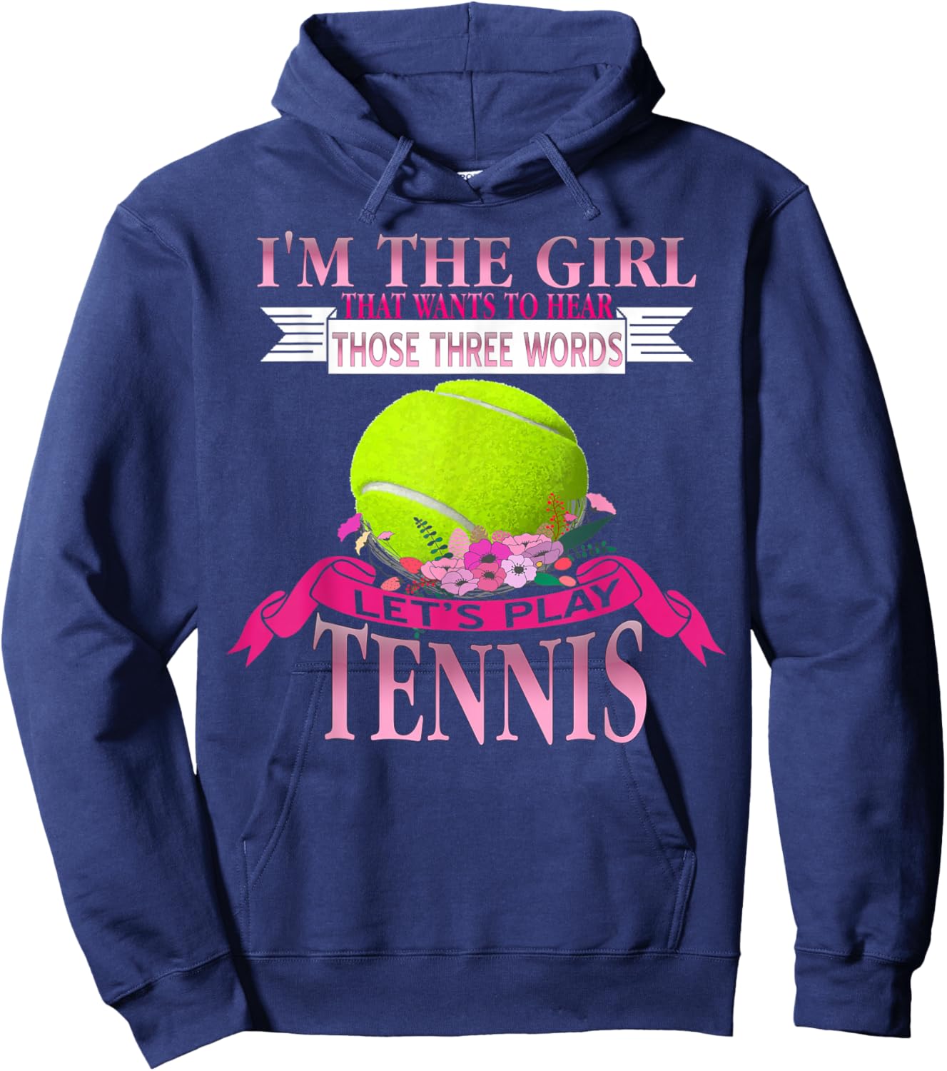 Citation Humour Tennis Fille Sport Amusant Chic Hoodie - Hoodie | Navy