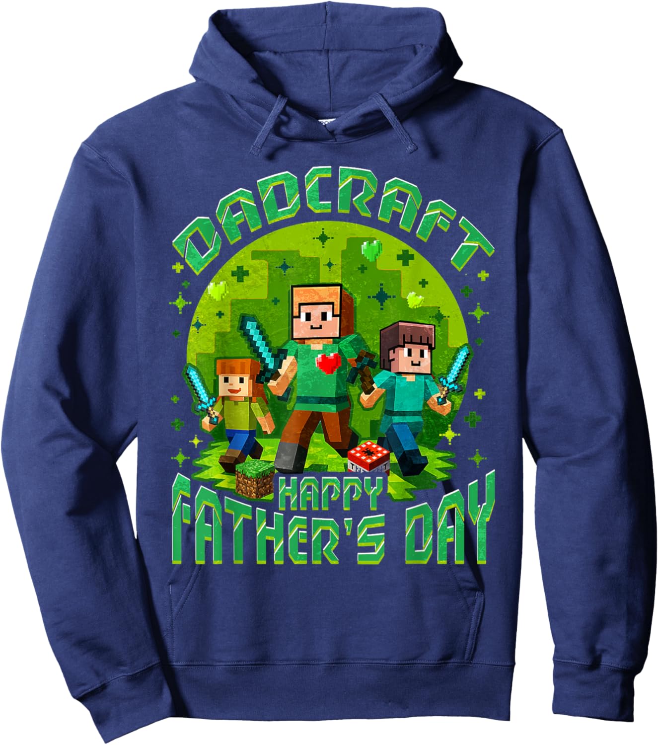 Dad Pixel Gaming Funny Father's Day Hoodie - Hoodie | Navy