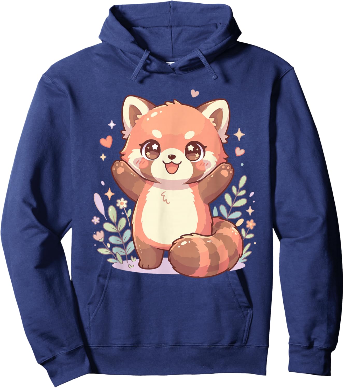 Kawaii Red Panda Paws Hands Up Cute Red Panda Hoodie - Hoodie | Navy