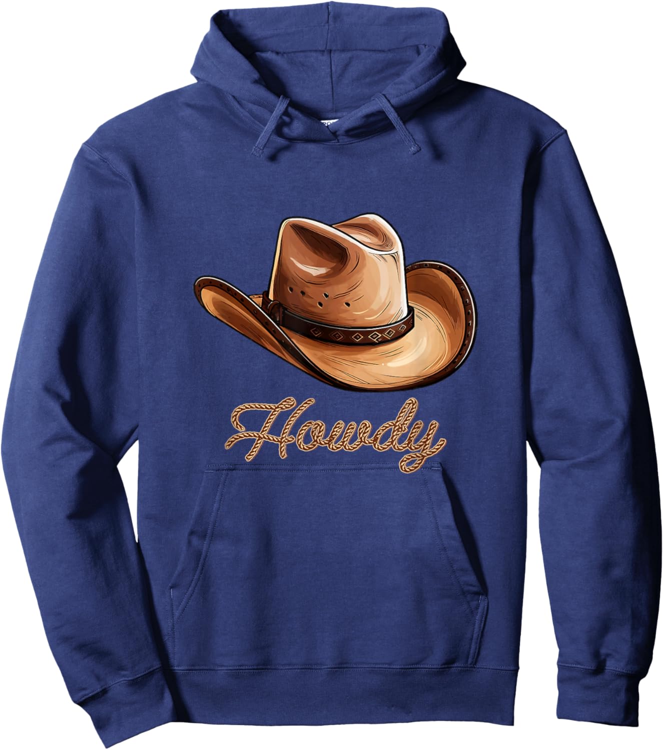 Howdy Cowboy Hat Funny Western Rodeo Hoodie - Hoodie | Navy