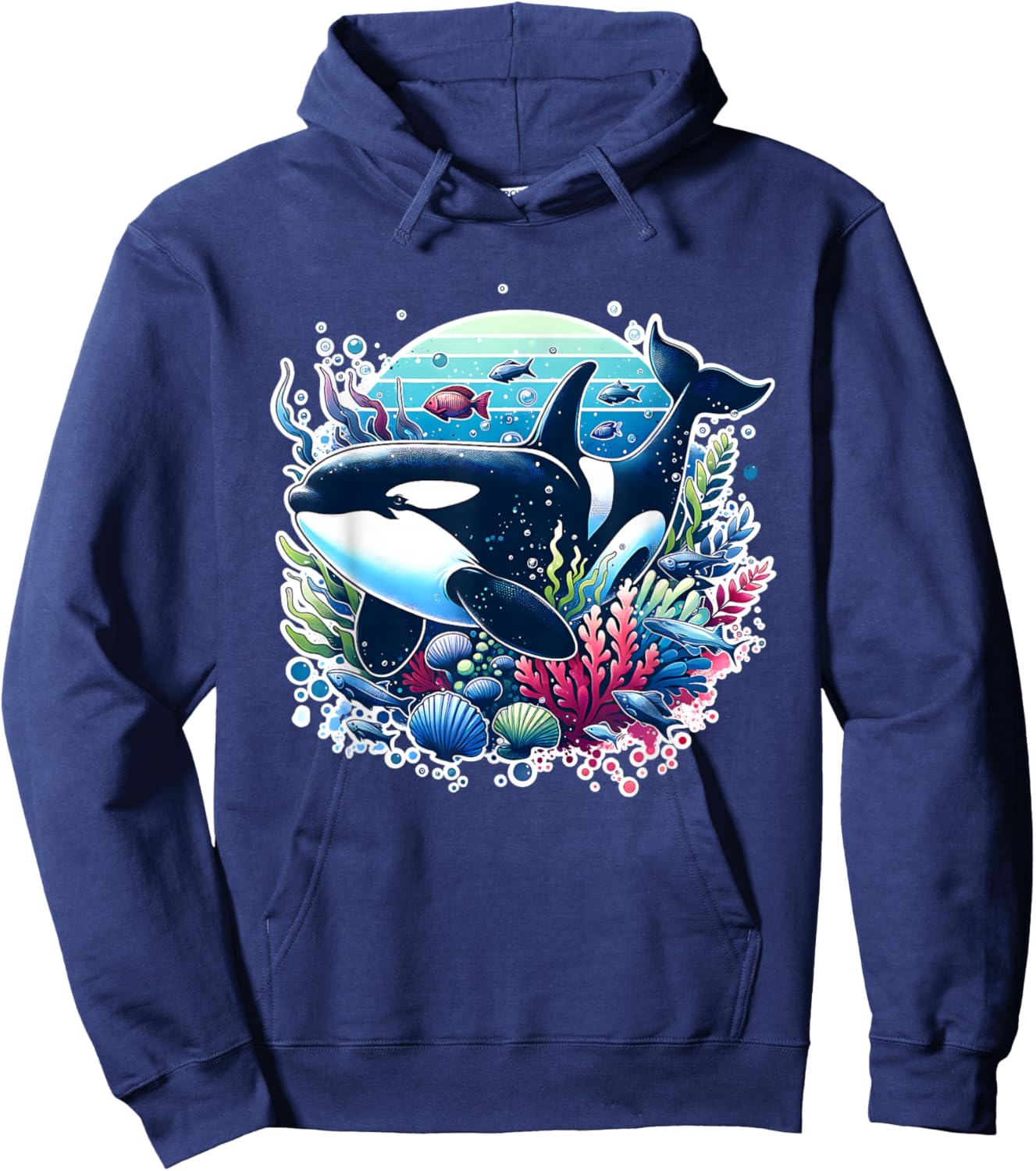 Orca Beautiful Whale Sea Animal Graphic Orca Hoodie - Hoodie | Navy