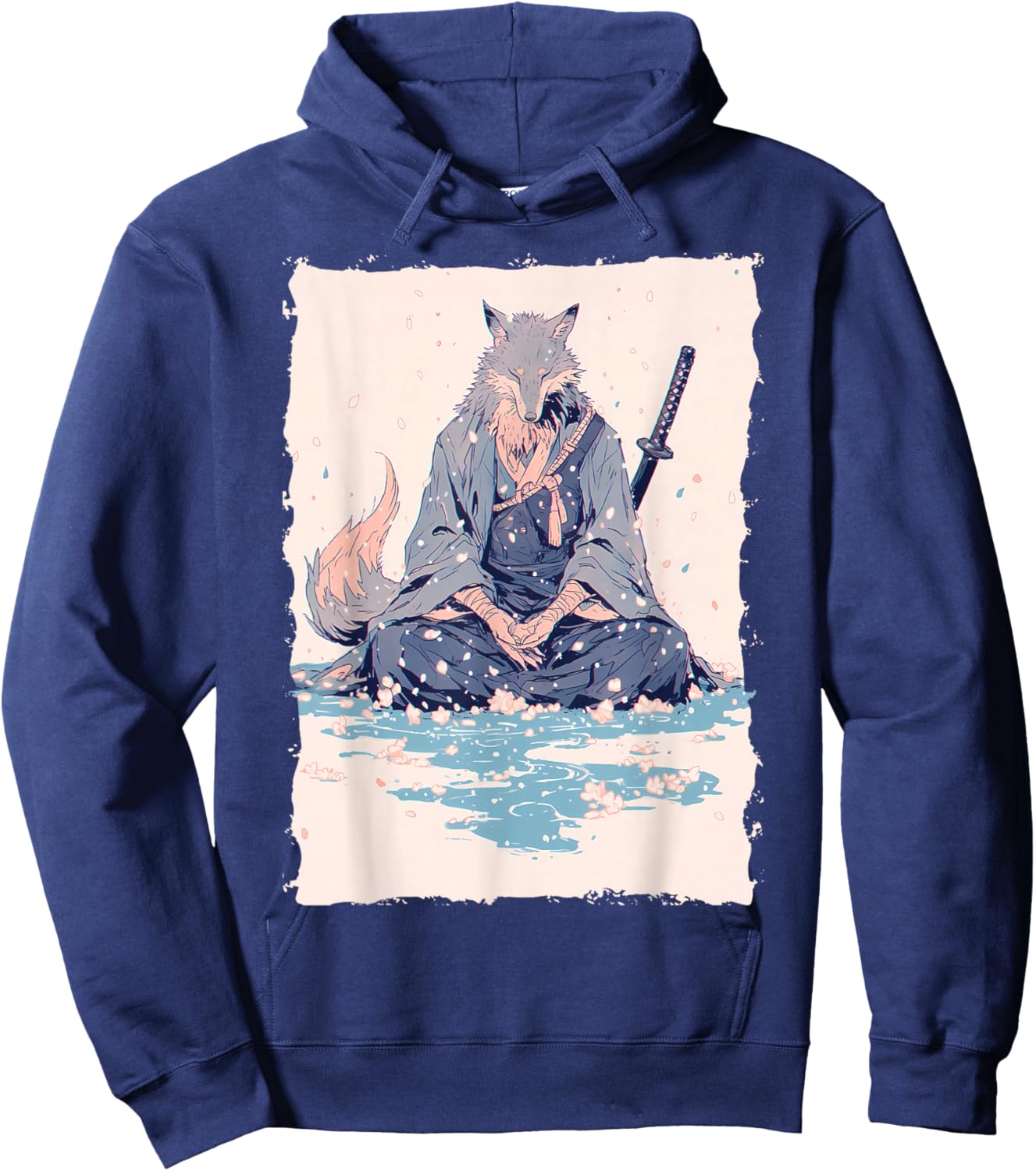Kitsune Samurai Warrior Japan Myth Fox Spirit Hoodie - Hoodie | Navy