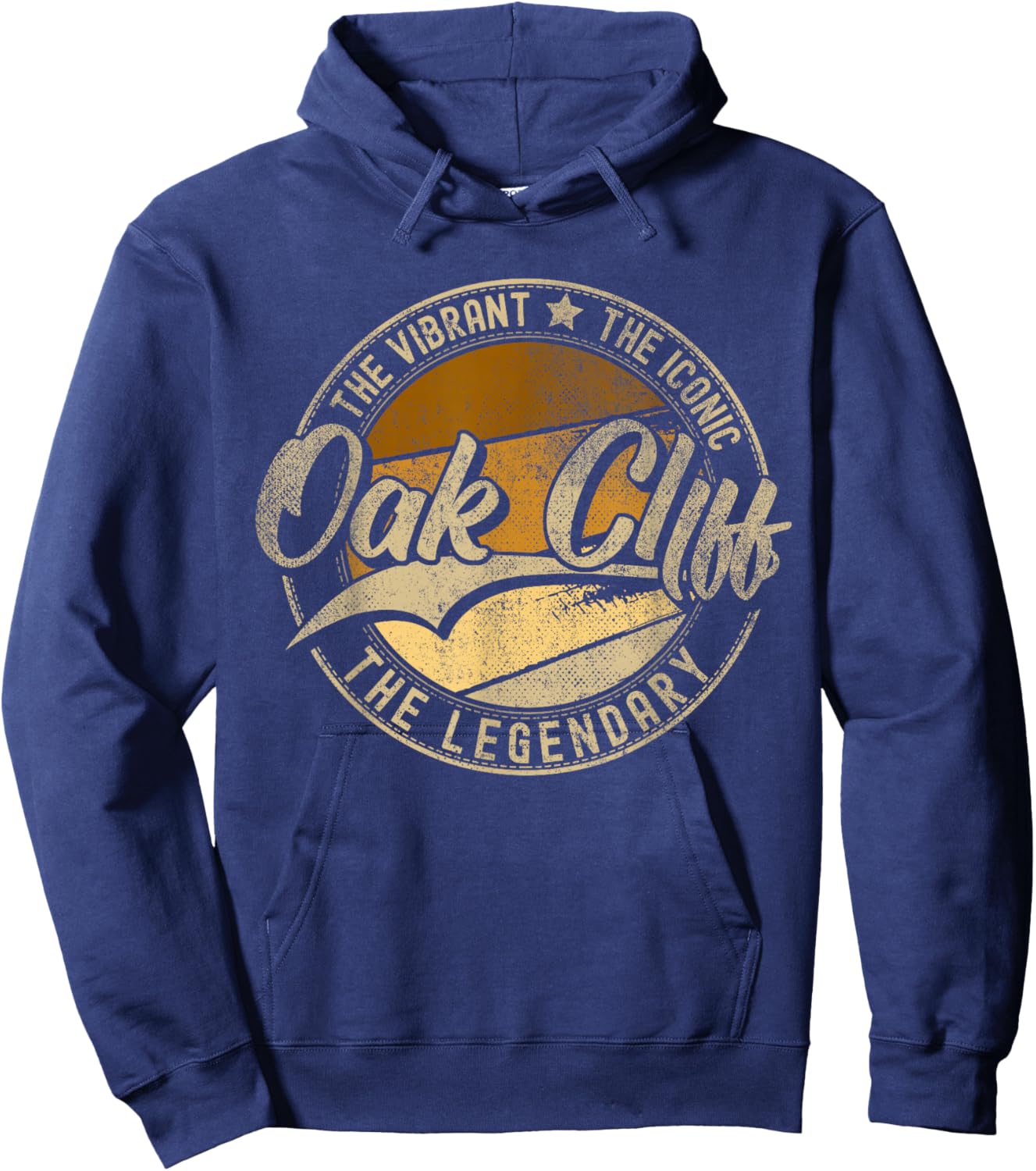 Oak Cliff TX | Texas Vintage Distressed Hoodie - Hoodie | Navy