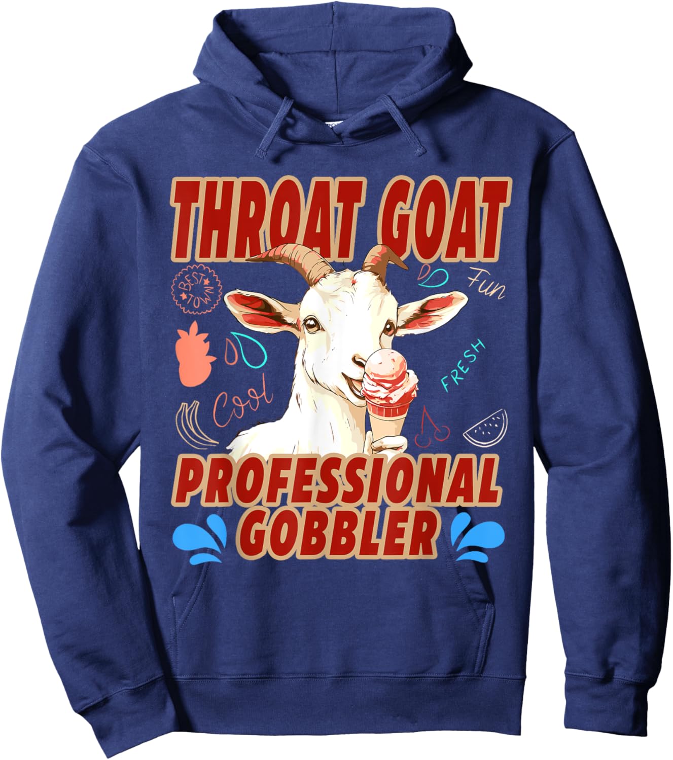 Funny Throat Goat Professional Gobbler Hoodie - Hoodie | Navy