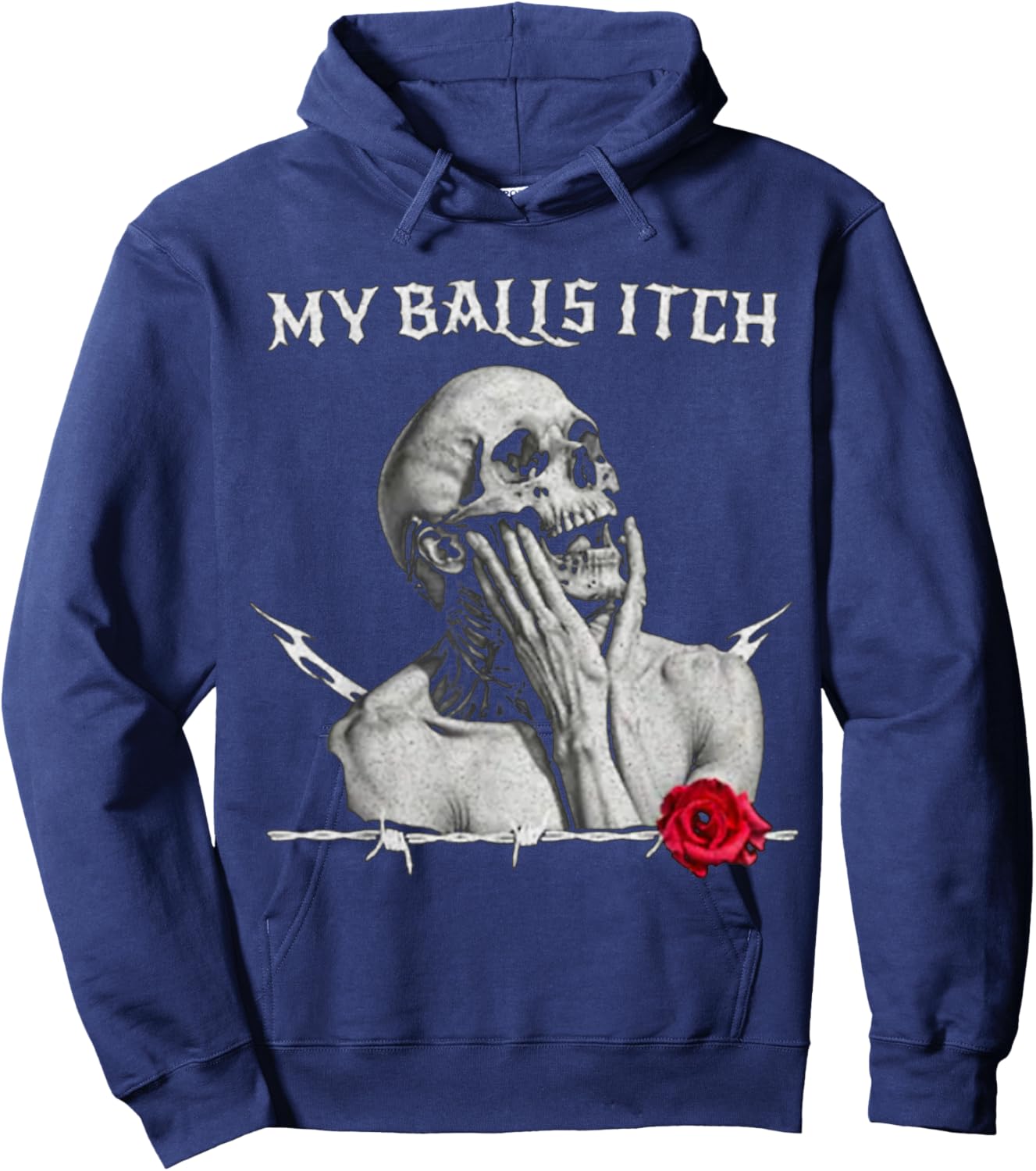 My Balls Itch Funny Skeleton Hoodie - Hoodie | Navy