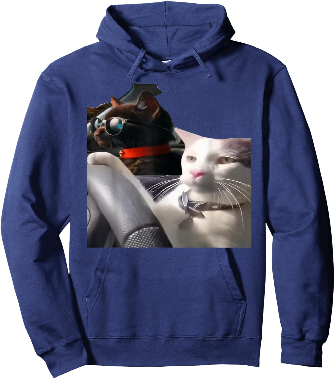 Cat Driving Meme Hoodie - Hoodie | Navy