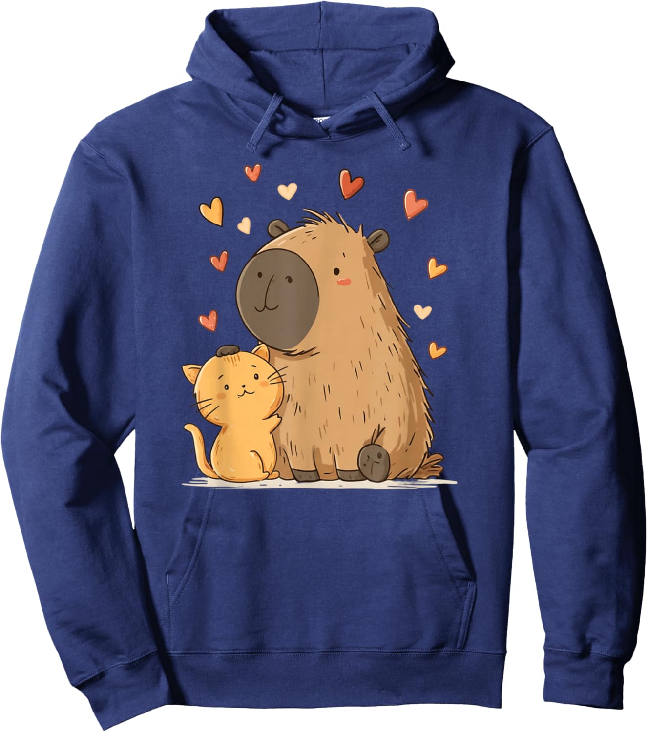 Kawaii Cat Capybara Cute Hoodie - Hoodie | Navy