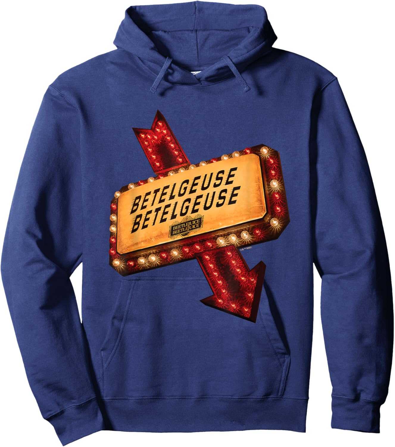 Beetlejuice Beetlejuice Light Sign Logo Vintage Hoodie - Hoodie | Navy