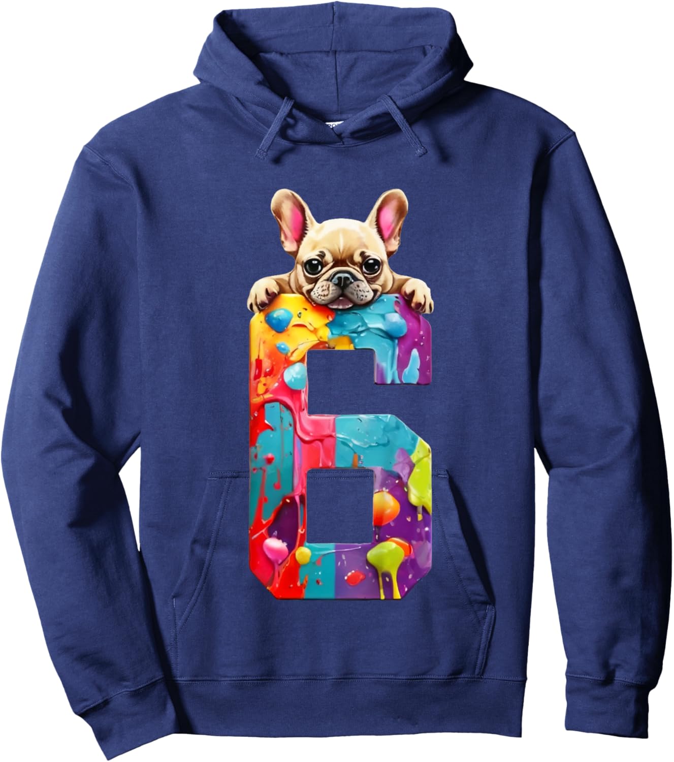 Kids DOG 6 YEARS FRENCH BULLDOG 6TH BIRTHDAY Hoodie - Hoodie | Navy
