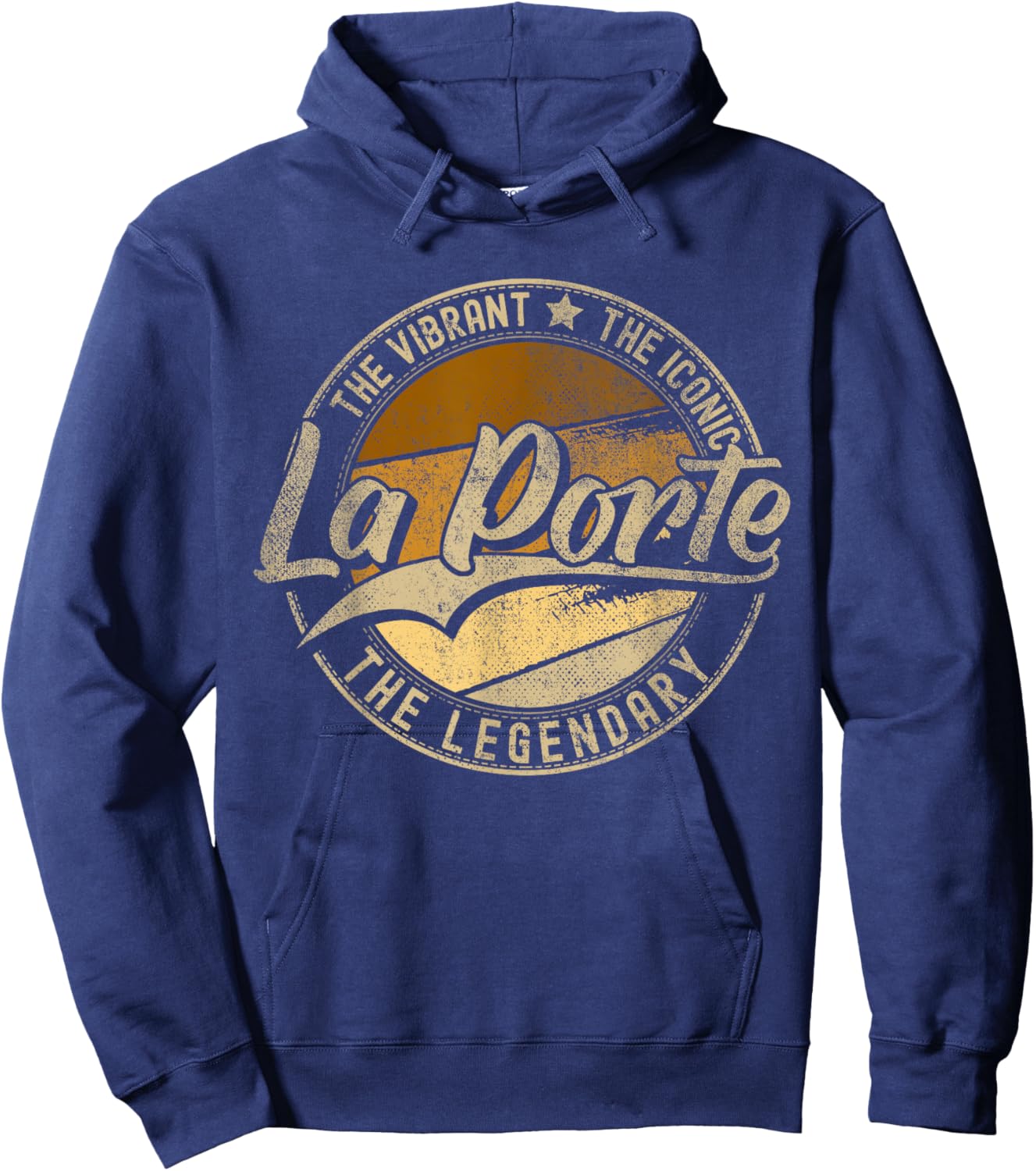 La Porte TX | Texas | Vintage Distressed Hoodie - Hoodie | Navy