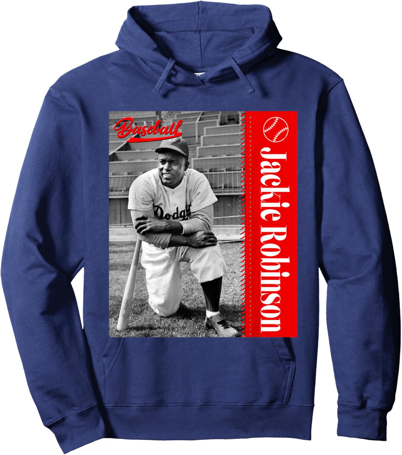 Jackie Robinson_Baseball_077 Hoodie - Hoodie | Navy