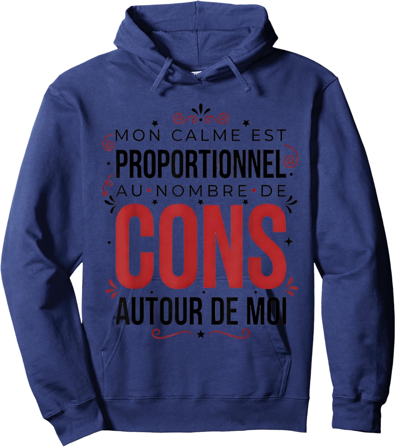 Humorous Message, Sarcasm French Hoodie - Hoodie | Navy