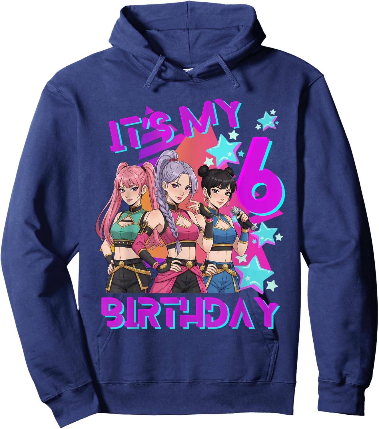 K-Pop K-Pop 6 Years Birthday Girl Hoodie - Hoodie | Navy