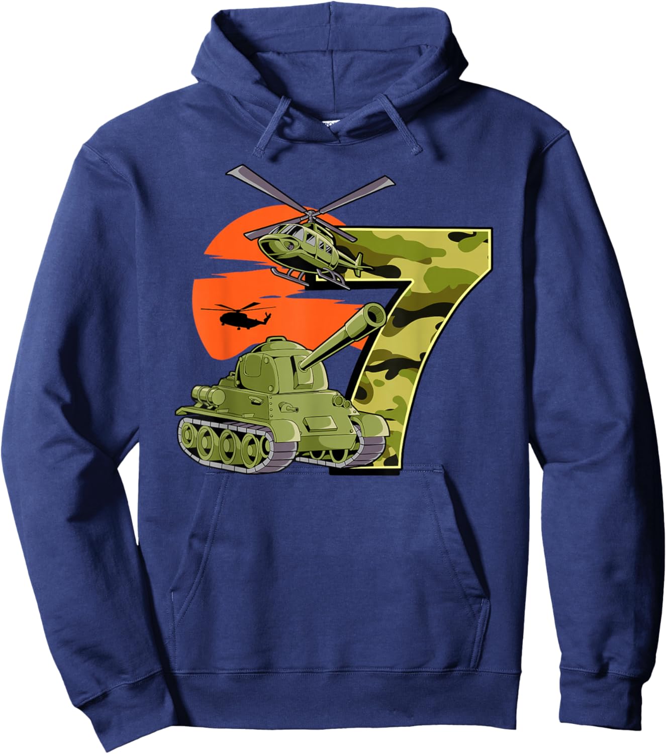 7th Birthday Army Hoodie - Hoodie | Navy