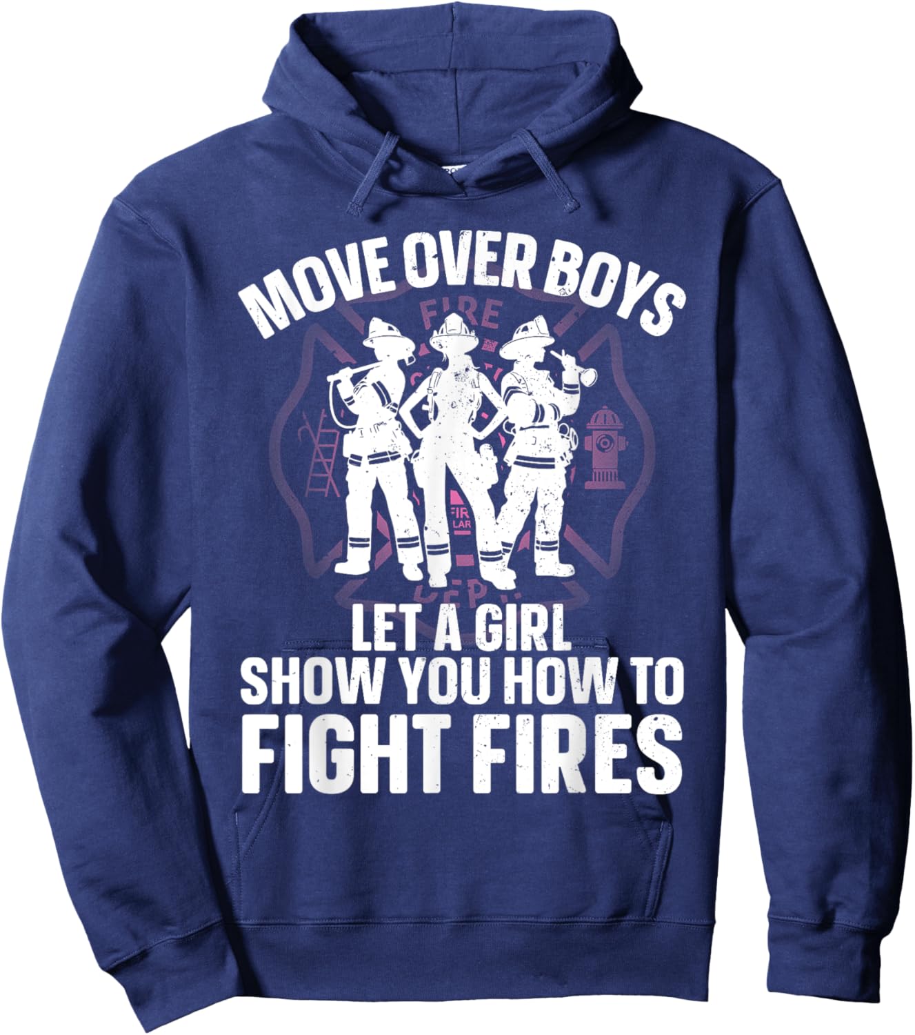 Firefighter Art Girls Firefighting Firefighter Hoodie - Hoodie | Navy