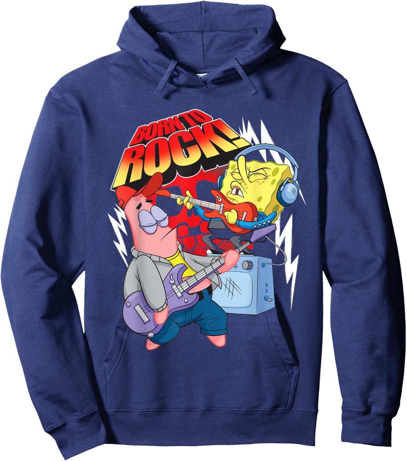 Spongebob with Patrick Star Born to Rock! Hoodie - Hoodie | Navy