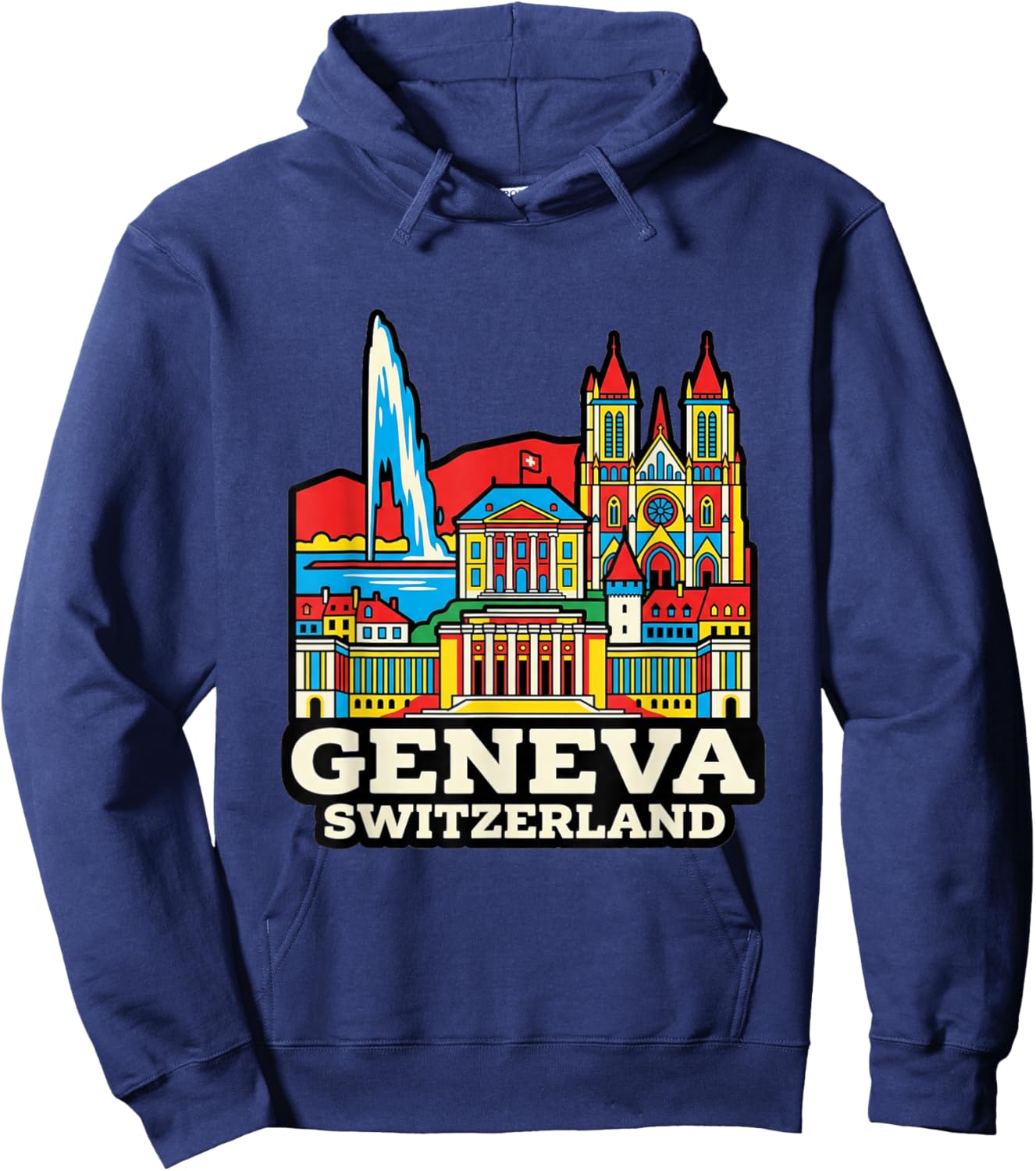 Genève Suisse Voyage Souvenir Ville Cadeau Hoodie - Hoodie | Navy