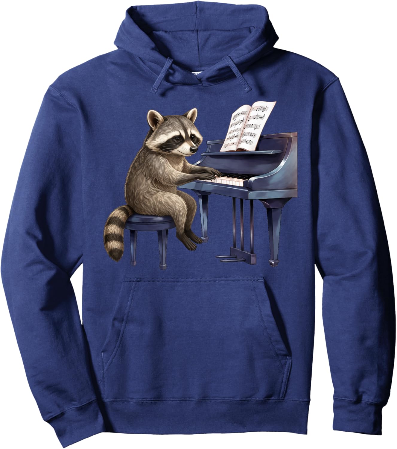 Cute Raccoon Playing Piano Musician Music Hoodie - Hoodie | Navy