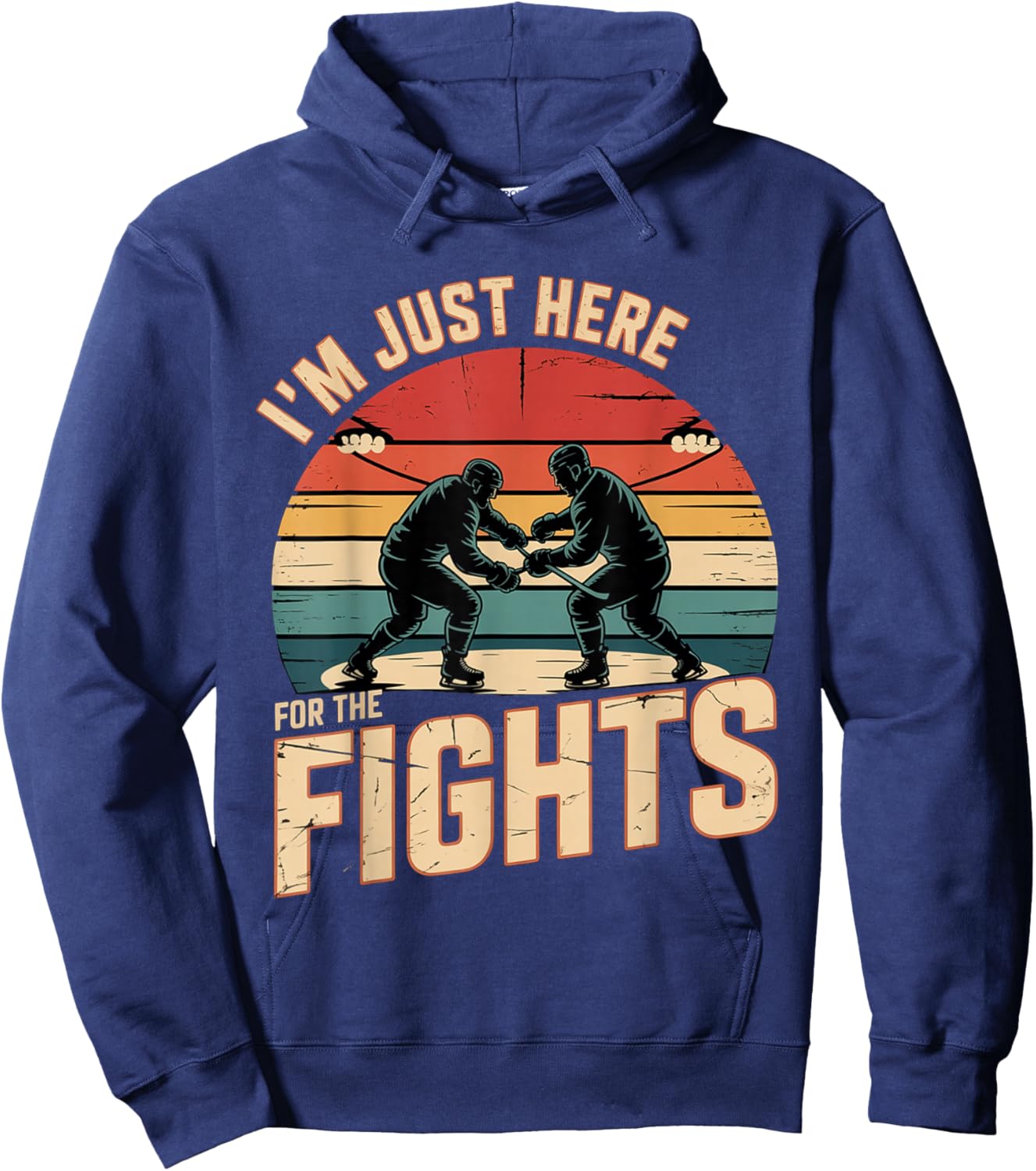 I'm Just Here for The Fights Hockey Fan Banter Hoodie - Hoodie | Navy
