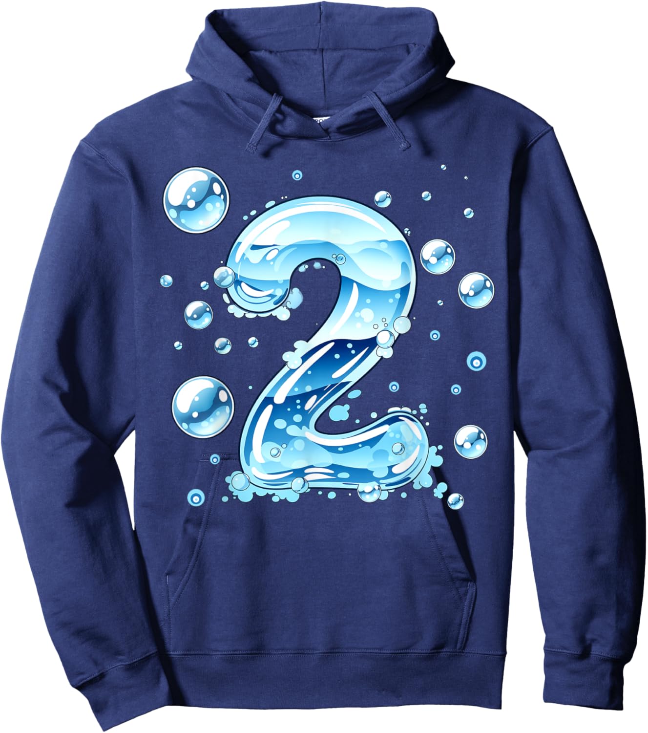Kids 2nd Birthday Bubble Themed Birthday Party Hoodie - Hoodie | Navy