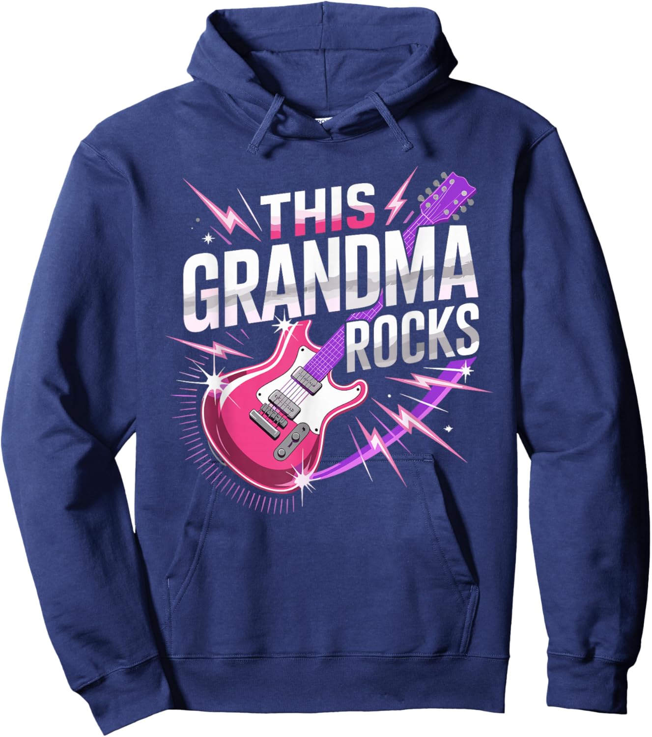 This Grandma Rocks Funny Rockstar Grandma Hoodie - Hoodie | Navy
