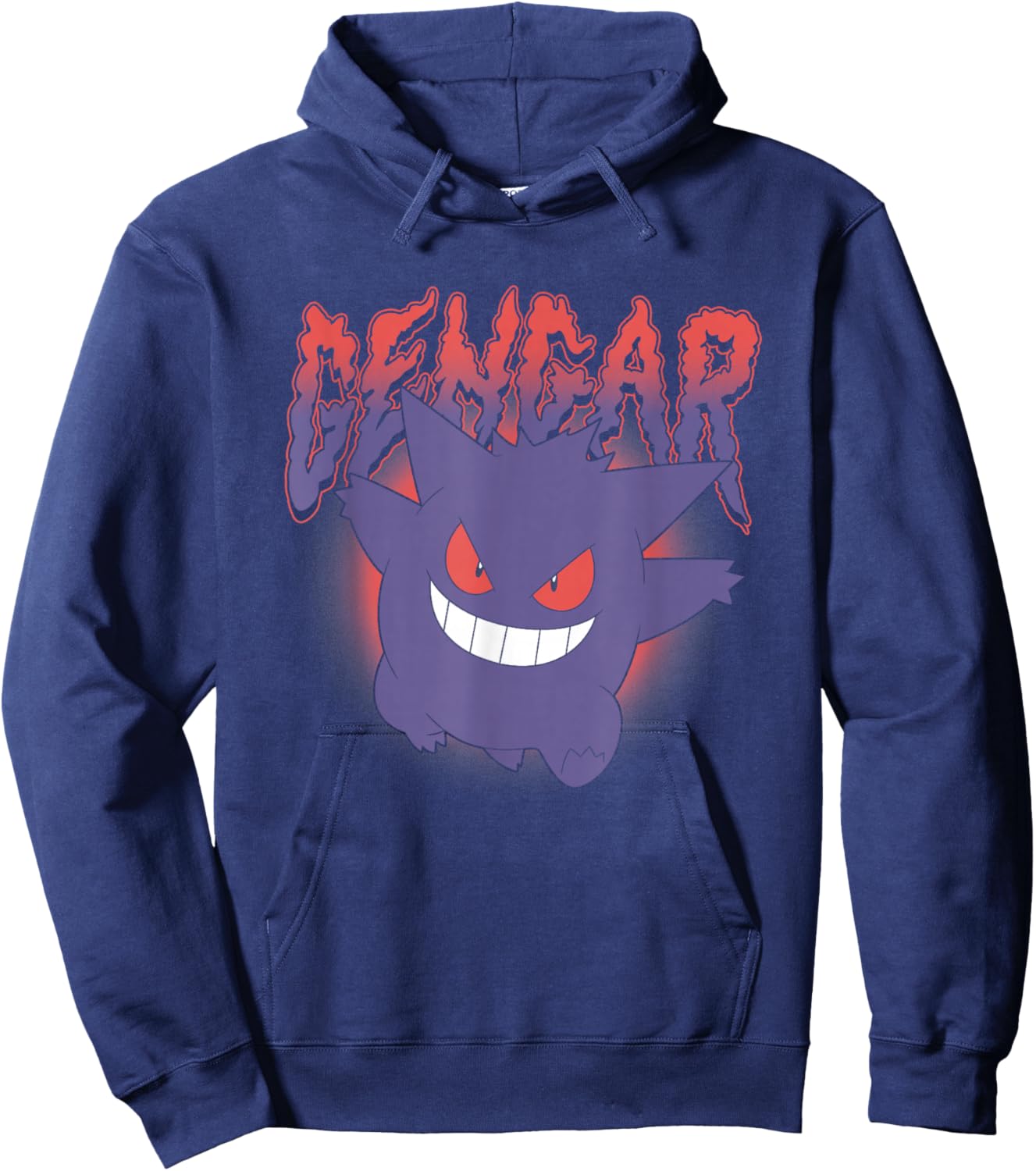 Pokémon Gengar Running Creepy Logo Hoodie - Hoodie | Navy