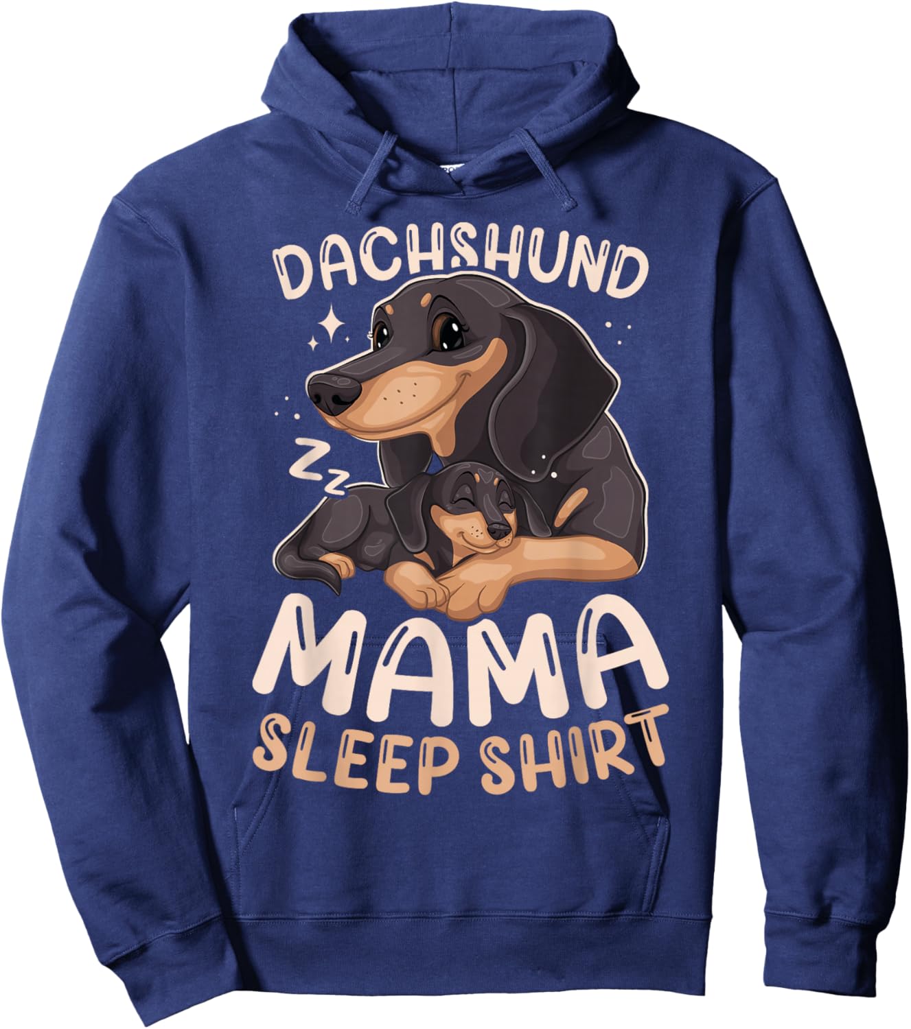 Best Dachshund Mama Sleep Shirt Dog with Puppy Hoodie - Hoodie | Navy