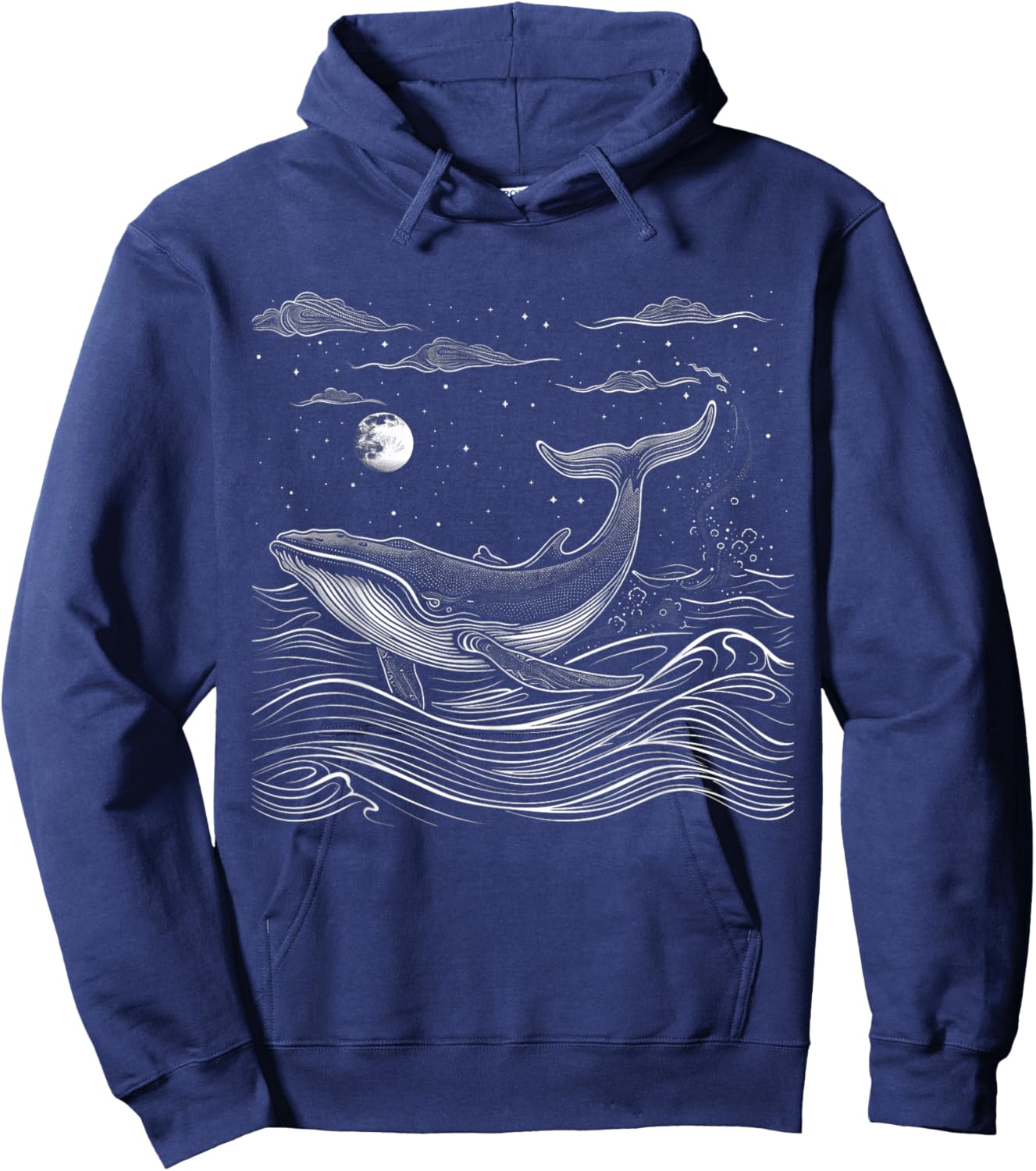 Blue Whale Humpback Whale Lover Hoodie - Hoodie | Navy