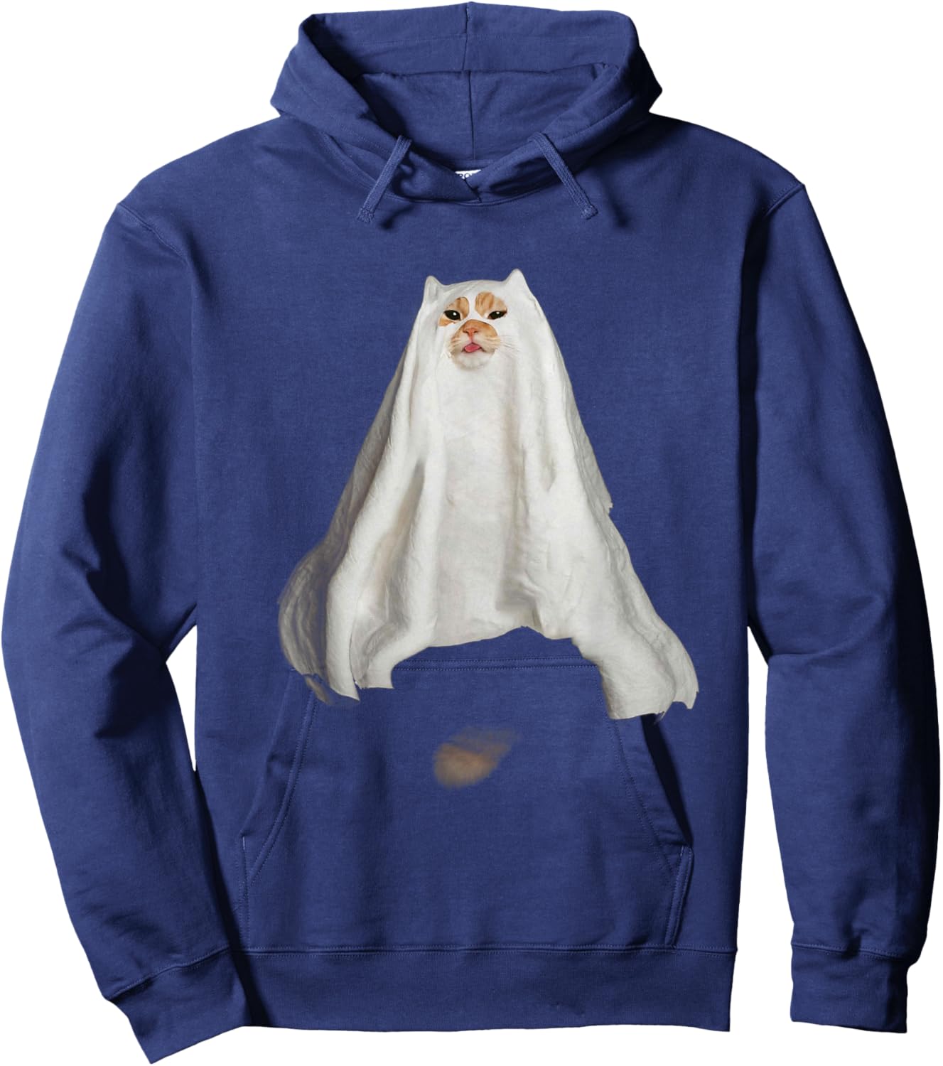 Ghost Cat Meme Funny Halloween Men Women Kids Hoodie - Hoodie | Navy