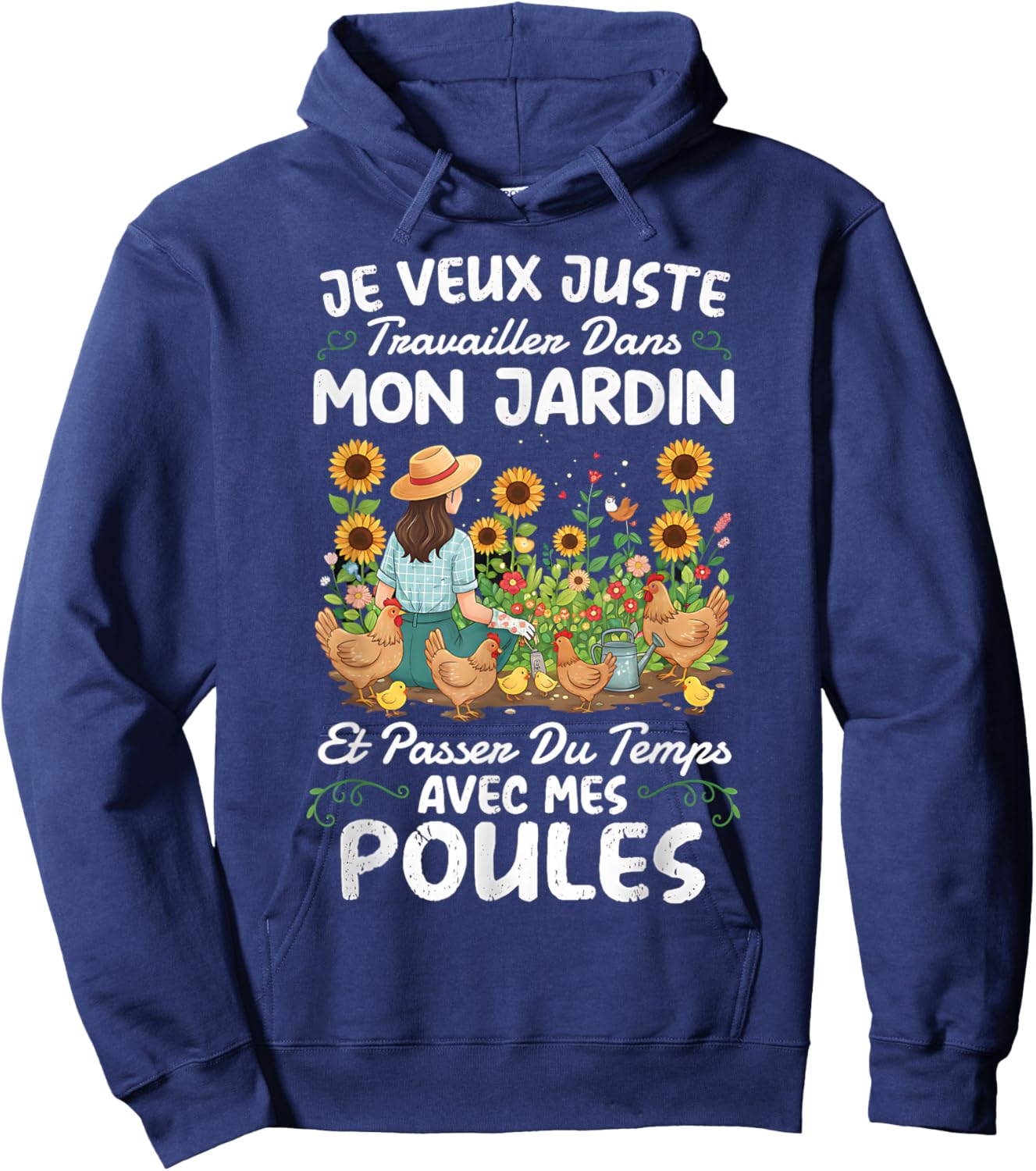 Gardening And Hens Funny Gifts Woman Garden Hoodie - Hoodie | Navy