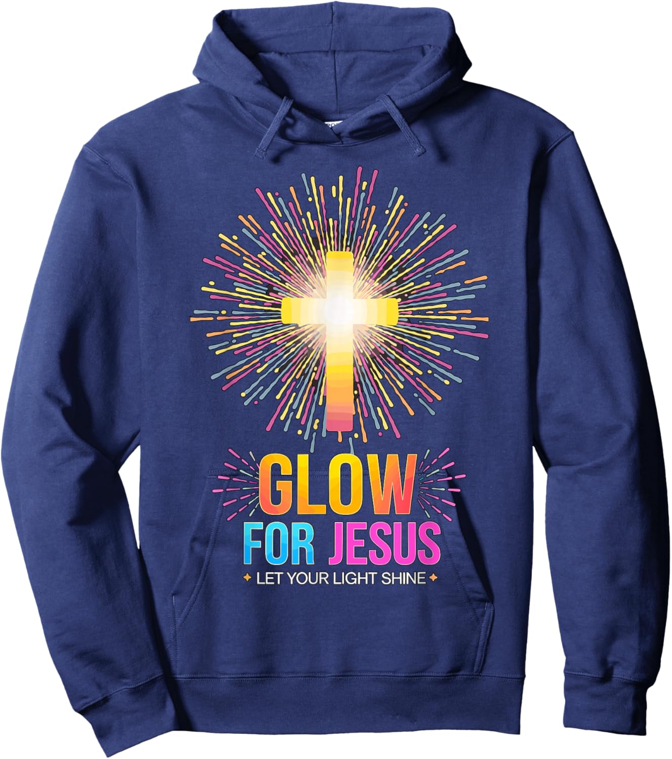 Glow for Jesus Let your Light Shine Hoodie - Hoodie | Navy