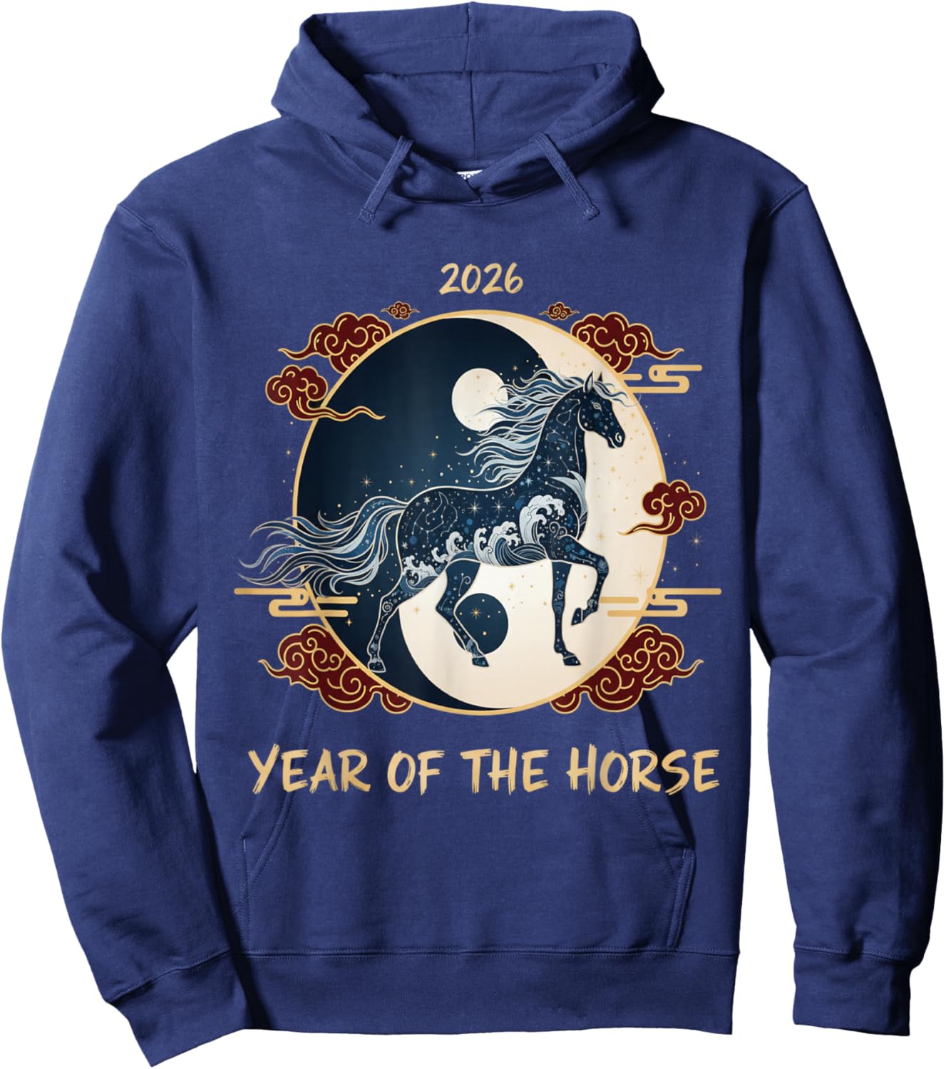 Chinese New Year 2026 Year of the Horse Hoodie - Hoodie | Navy