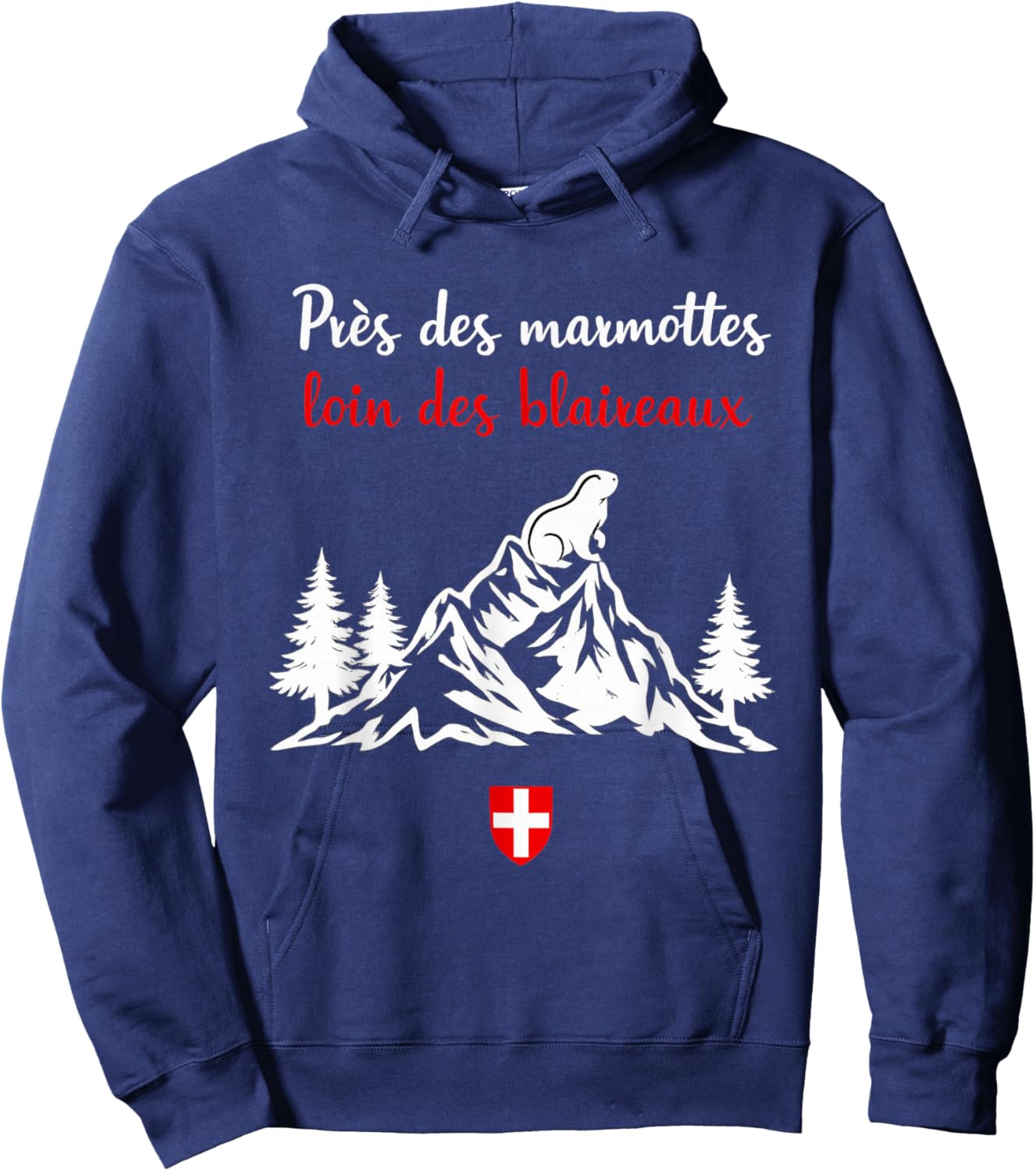 Gift Groundhog Humor Near Marmots Away Badgers Hoodie - Hoodie | Navy