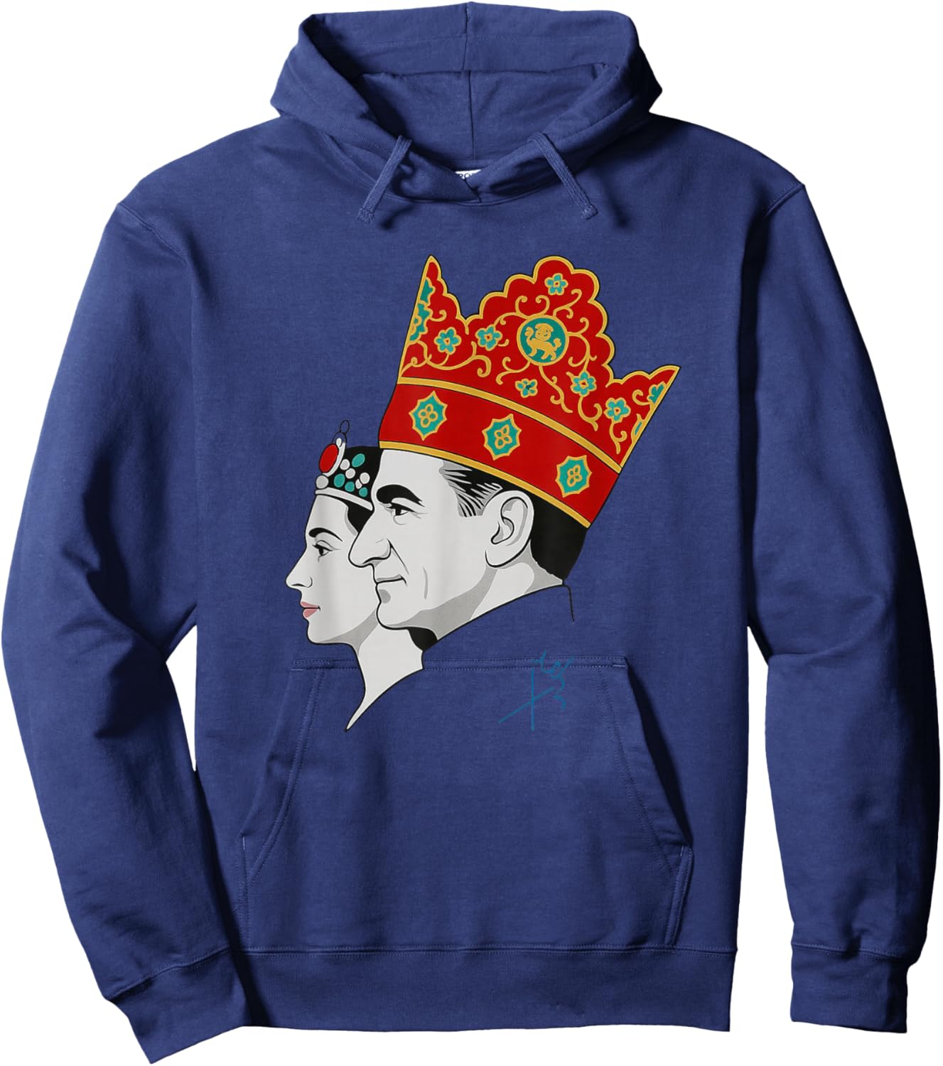 Shah und Farah, Pahlavi Javid Shah Hoodie - Hoodie | Navy