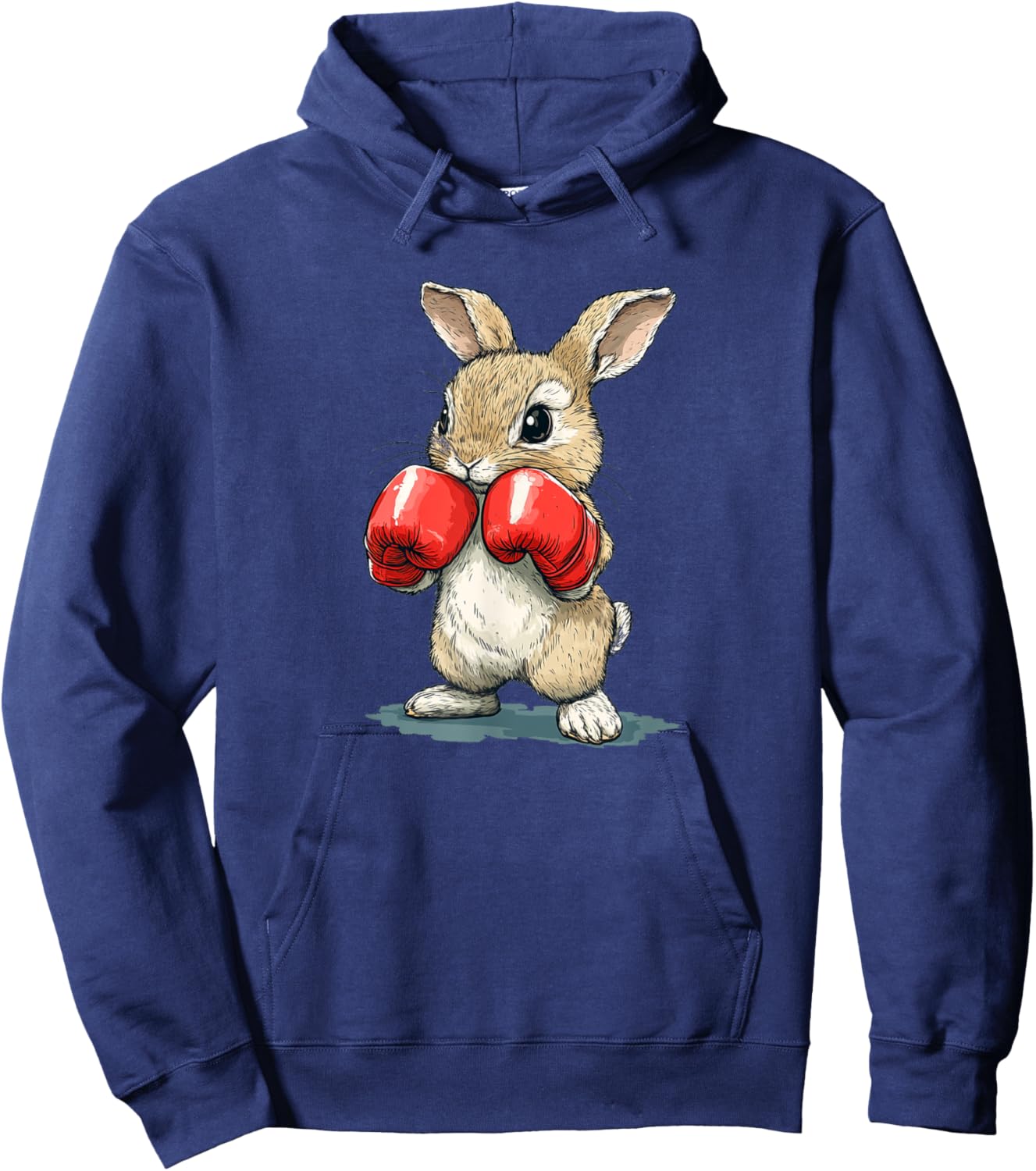 Cute Bunny with boxing Gloves for Funny Easter Hoodie - Hoodie | Navy