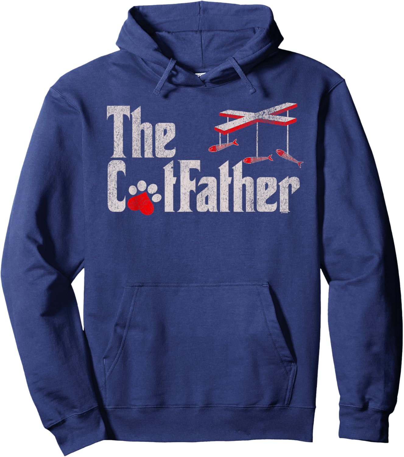 Funny Cat Dad Parody Cat Father Feline Lover Hoodie - Hoodie | Navy