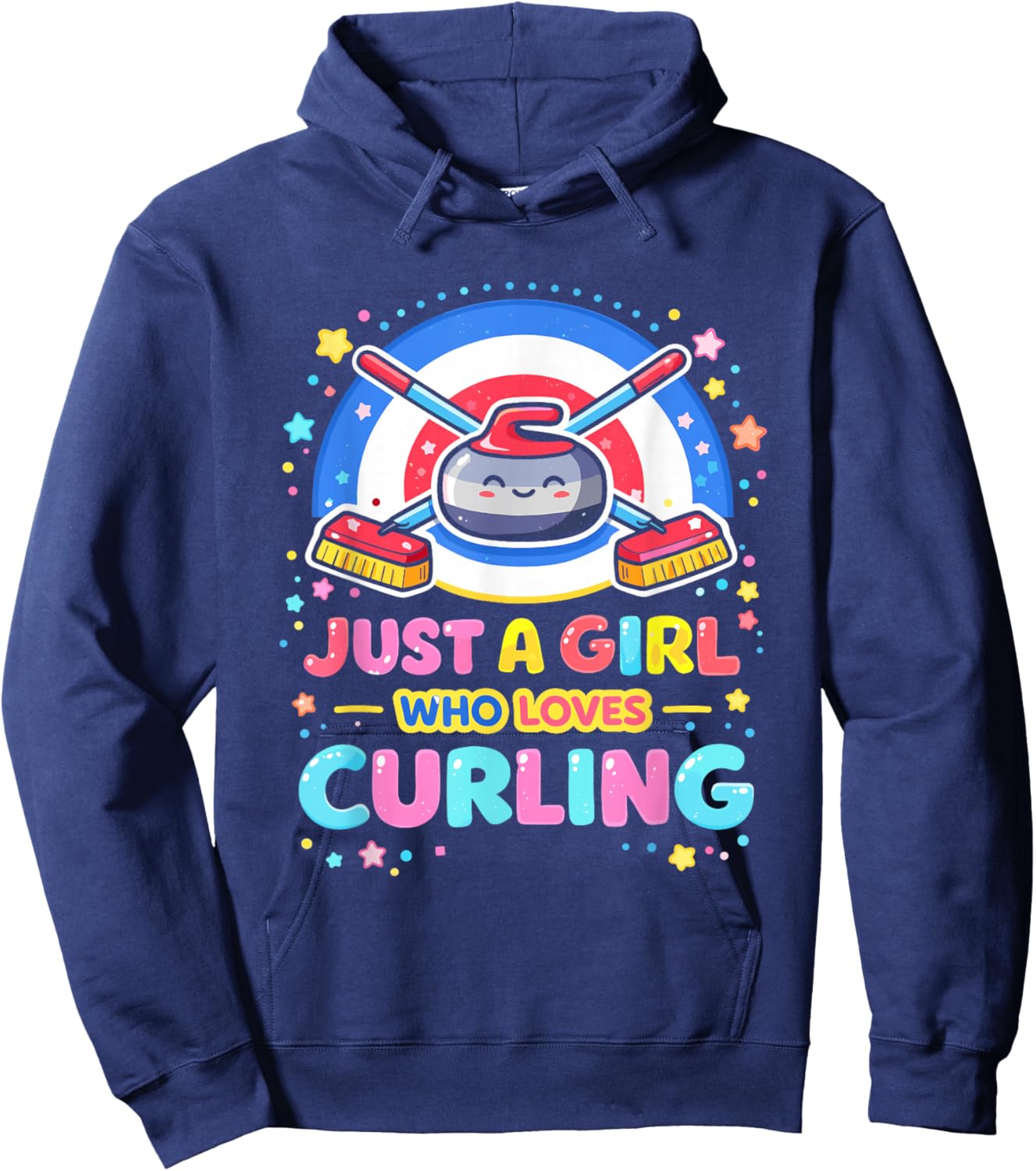 Just a Girl who Loves Curling Hoodie - Hoodie | Navy