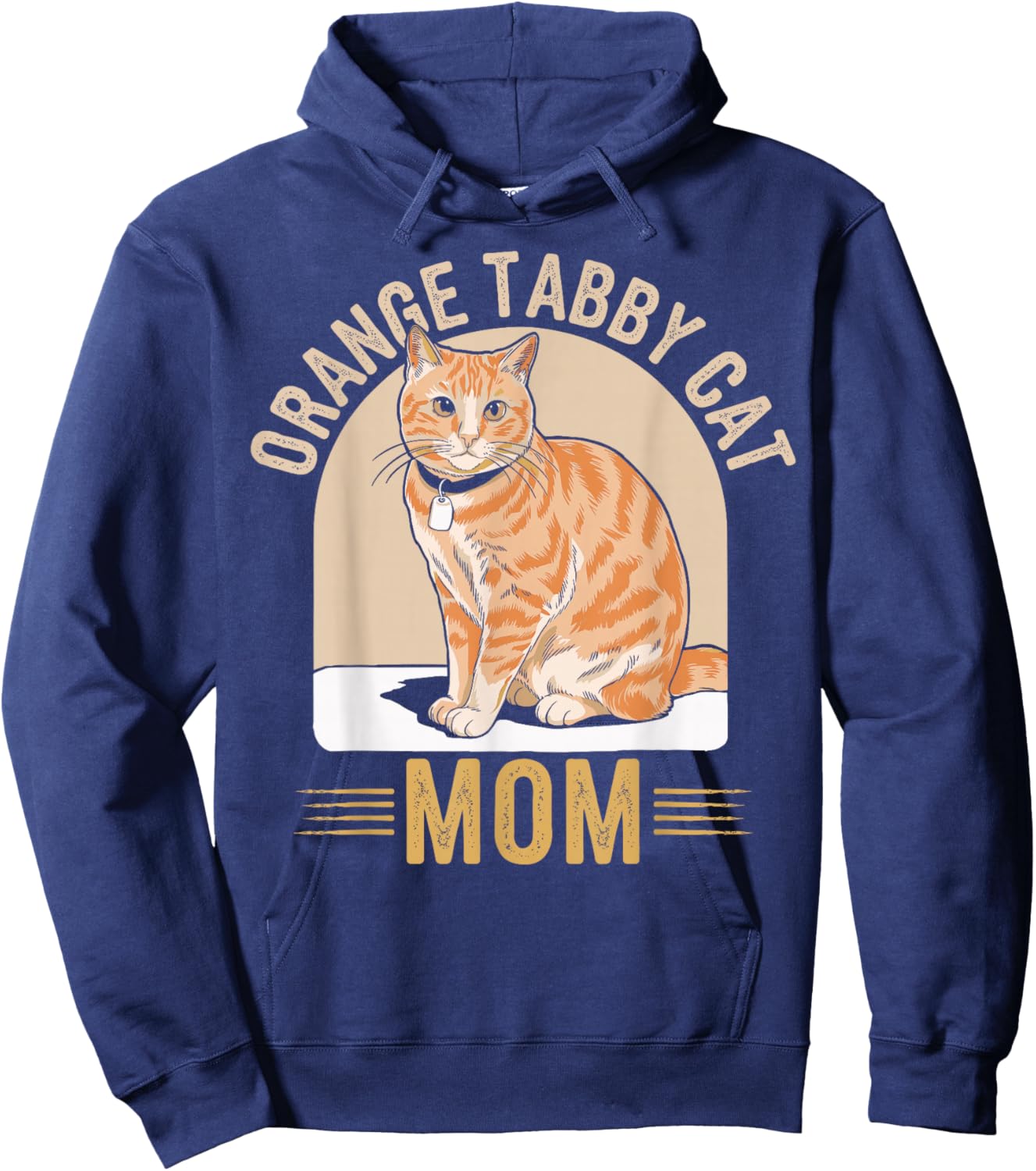 Tabby Cat Orange Cat Mom Hoodie - Hoodie | Navy