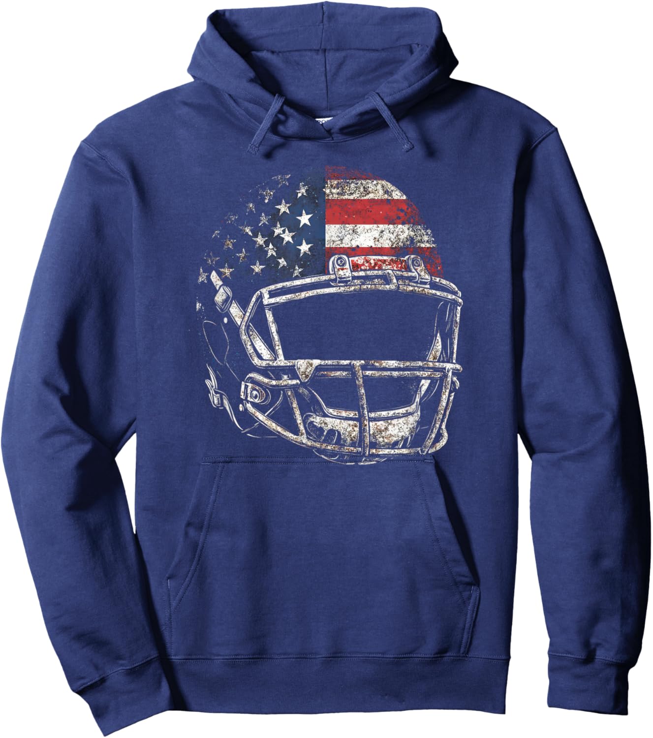 American Football Players Helmet US Flag Hoodie - Hoodie | Navy