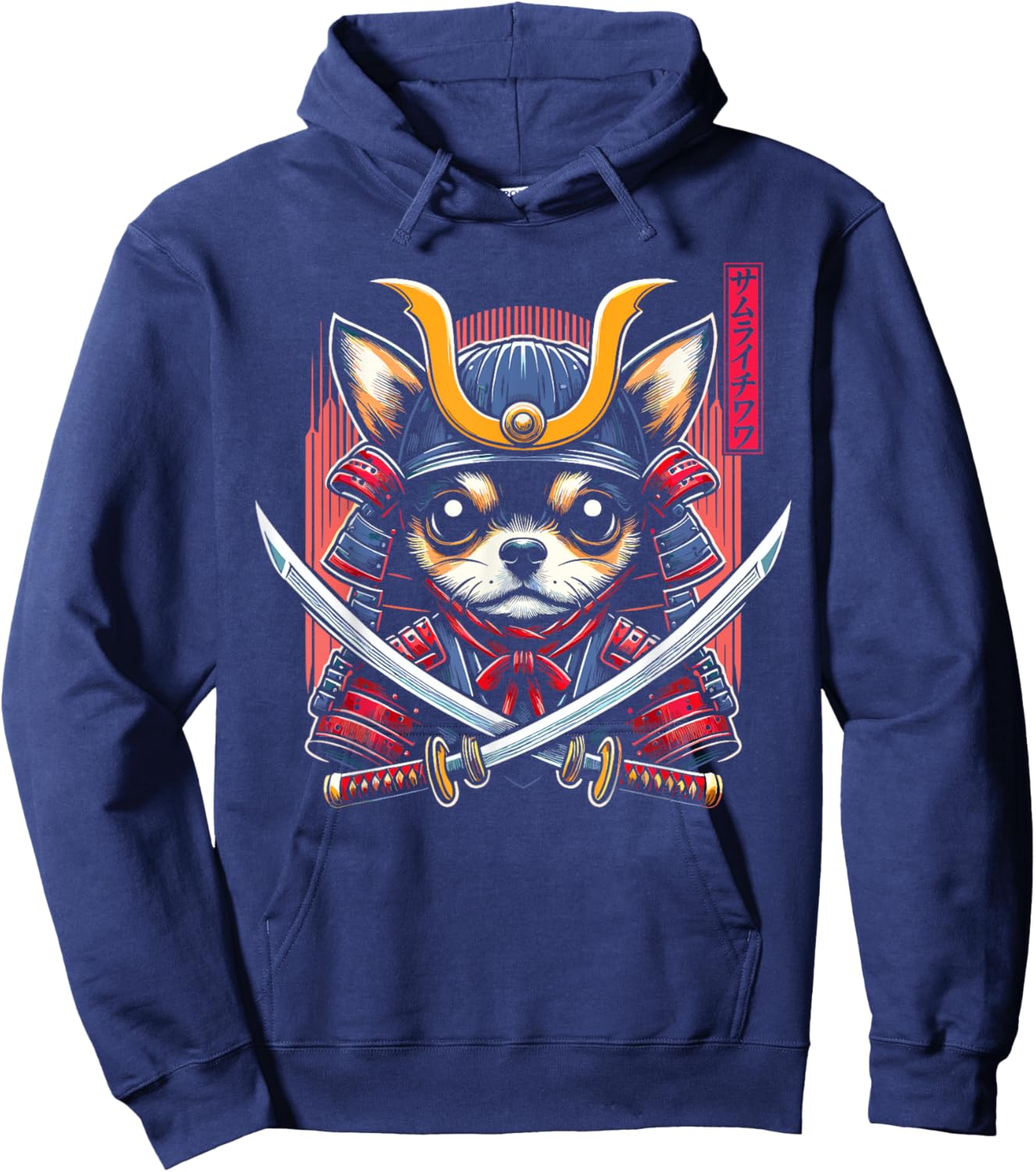 Japanese Chihuahua Dog Samurai Men, Women, Kids Hoodie - Hoodie | Navy