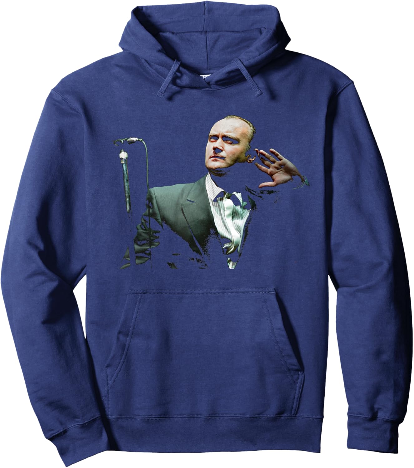Singer Phil Collins Live On Stage 1990 Hoodie - Hoodie | Navy