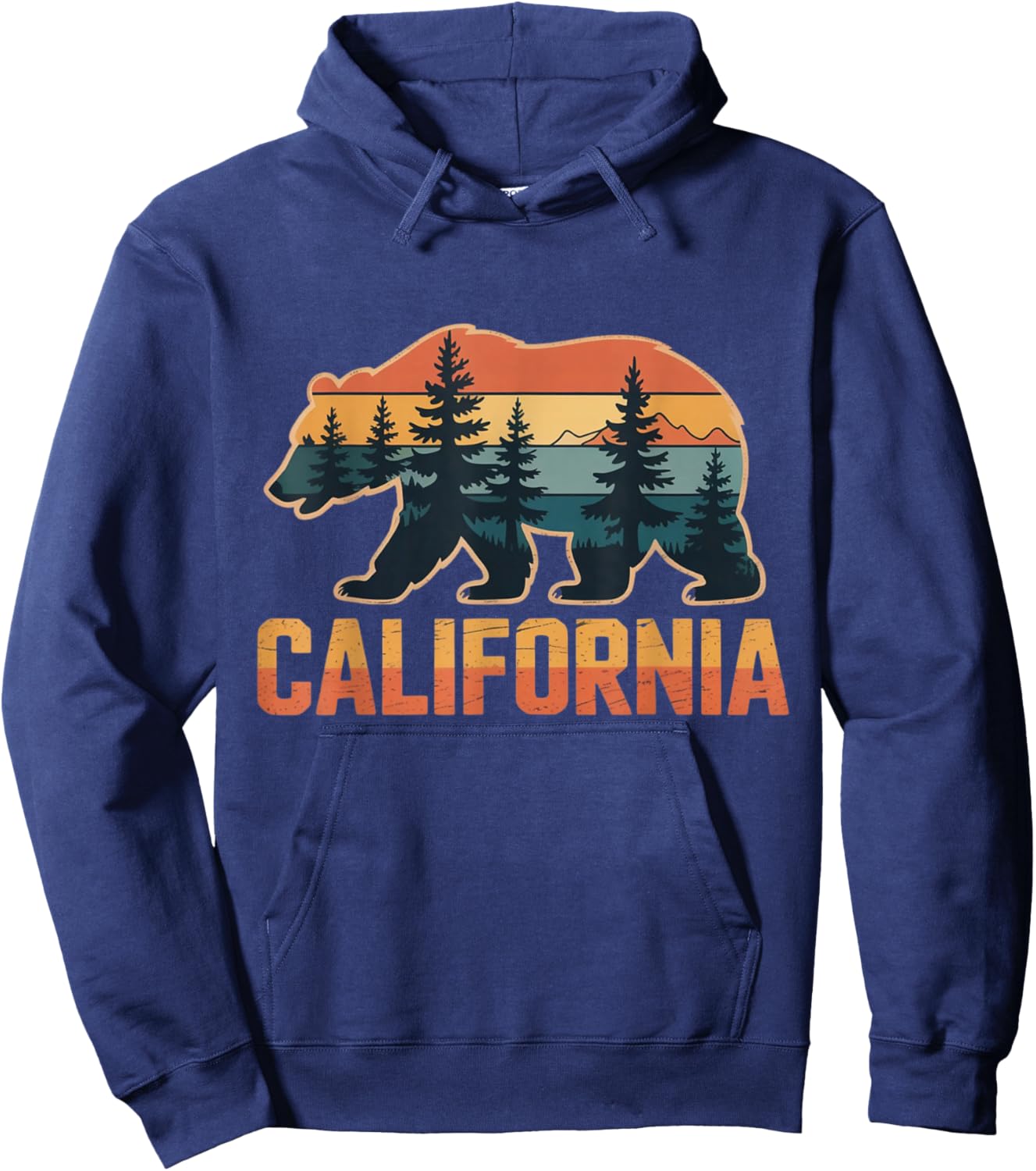 California Bear Vintage Wilderness Graphic Hoodie - Hoodie | Navy